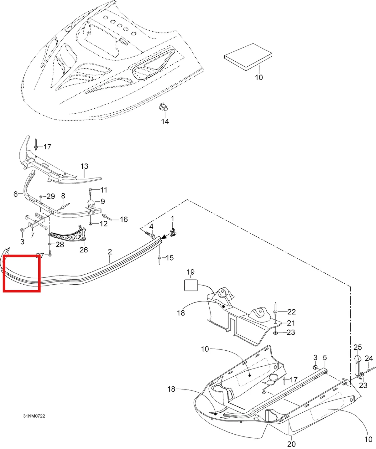 Деталь 5246120 (Деталь Front Support Assy. Includes Items 6 Thru 8) на схеме узла 09- Bottom Pan
