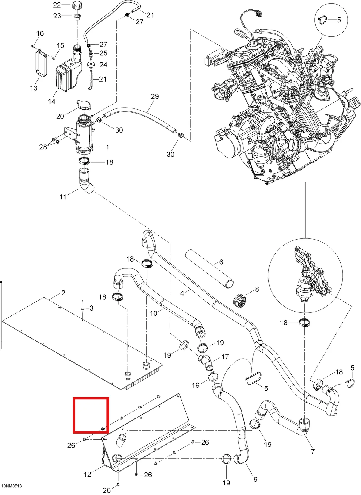 Деталь 5246648 (Радиатор) на схеме узла 01- Cooling