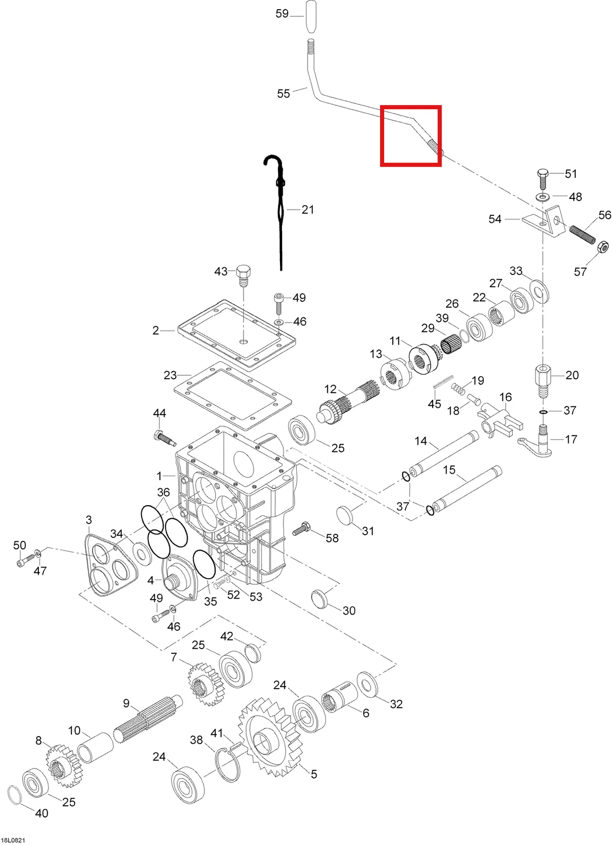 Деталь 5246692 (Деталь Shifter Shaft) на схеме узла 05- Gear Transmission