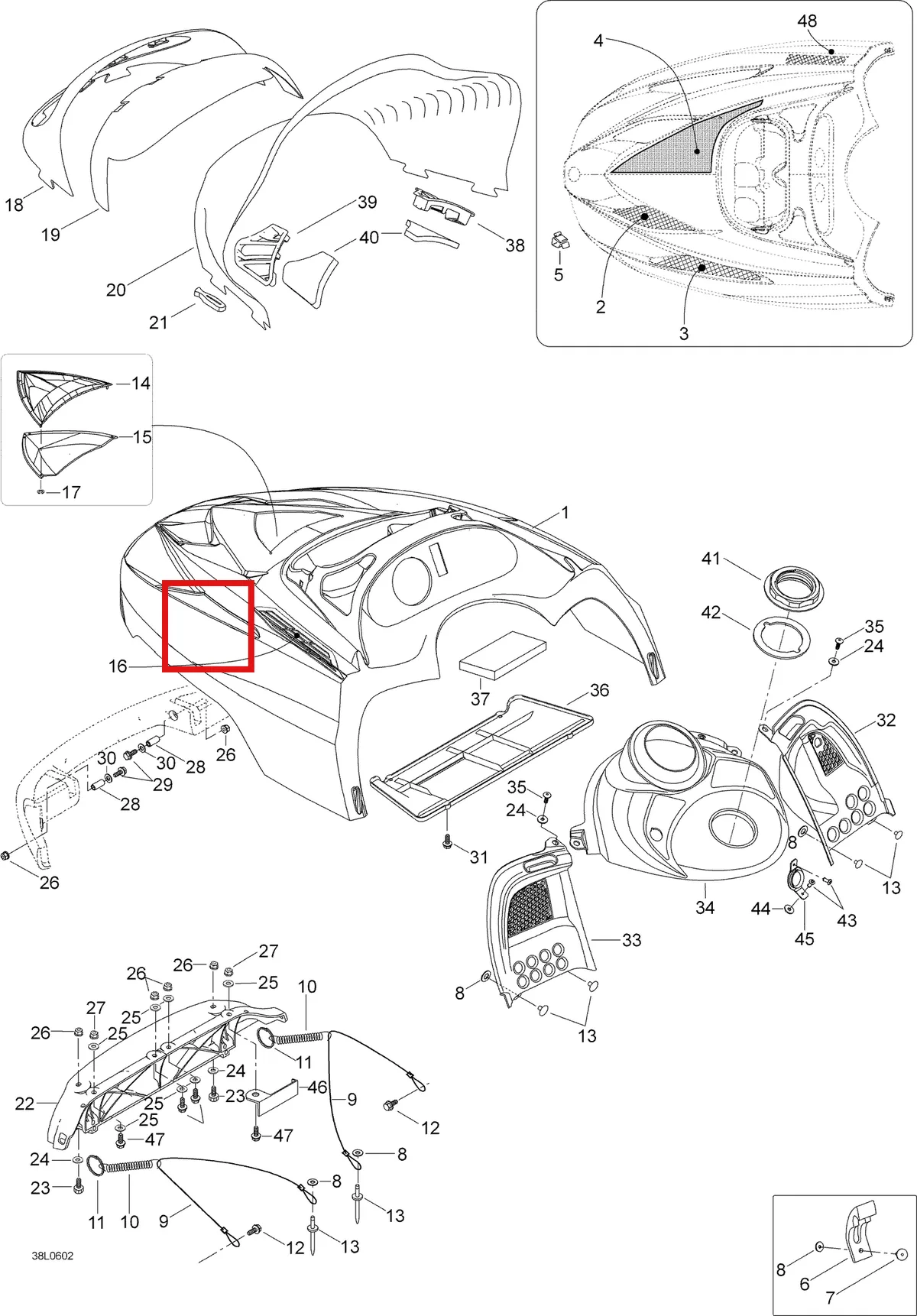 Деталь 5247487 (Деталь Inlet Duct. Ranger 550) на схеме узла 09- Hood