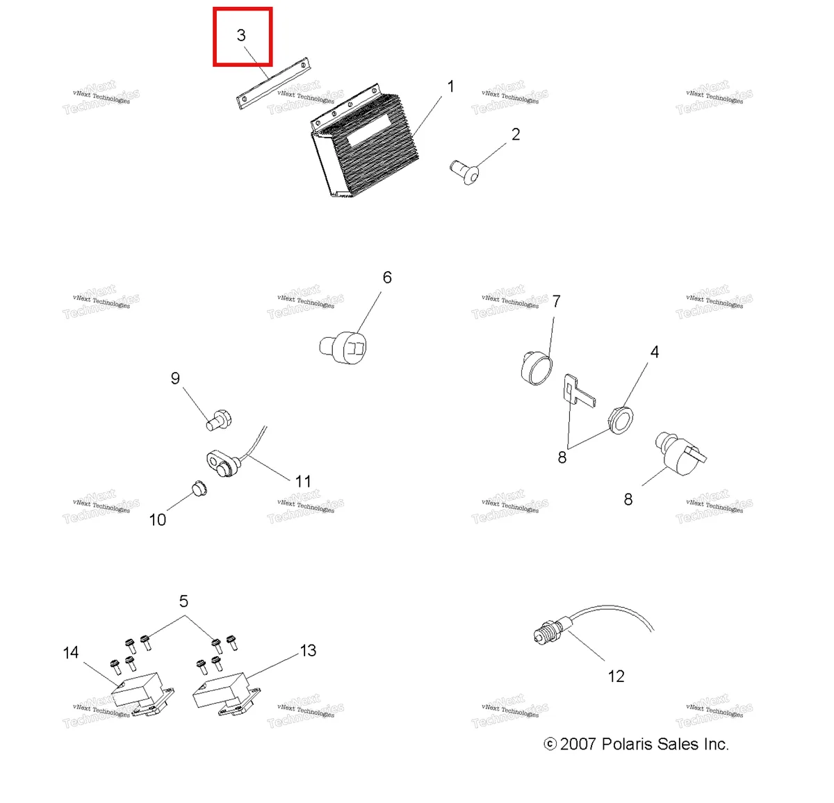 Деталь 5247782 (Стойки) на схеме узла Electrical, Switches & Sensors & Ecm