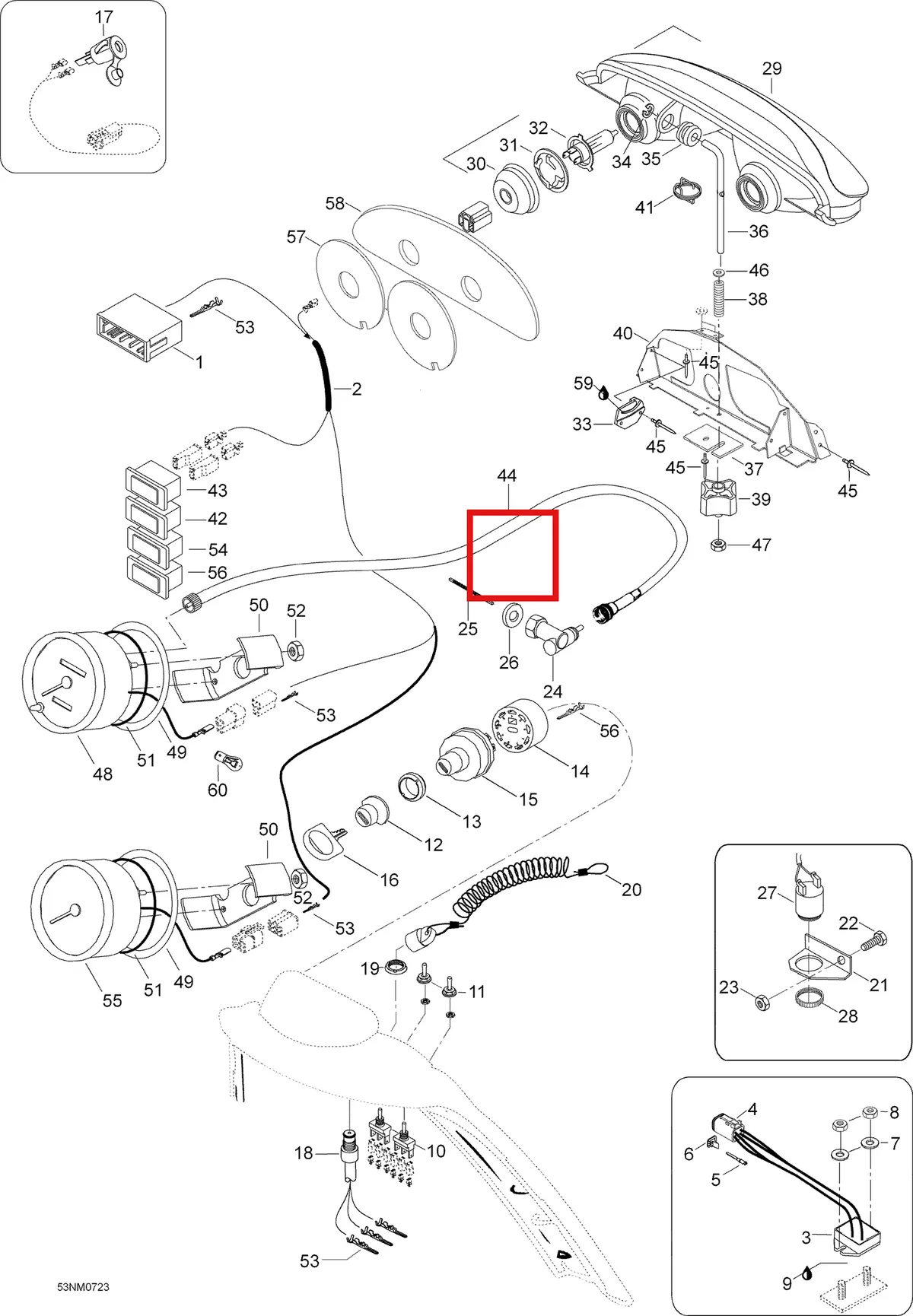 Деталь 5247805 (Деталь Wiring Harness, Hood. St 600) на схеме узла 10- Electrical Acessories
