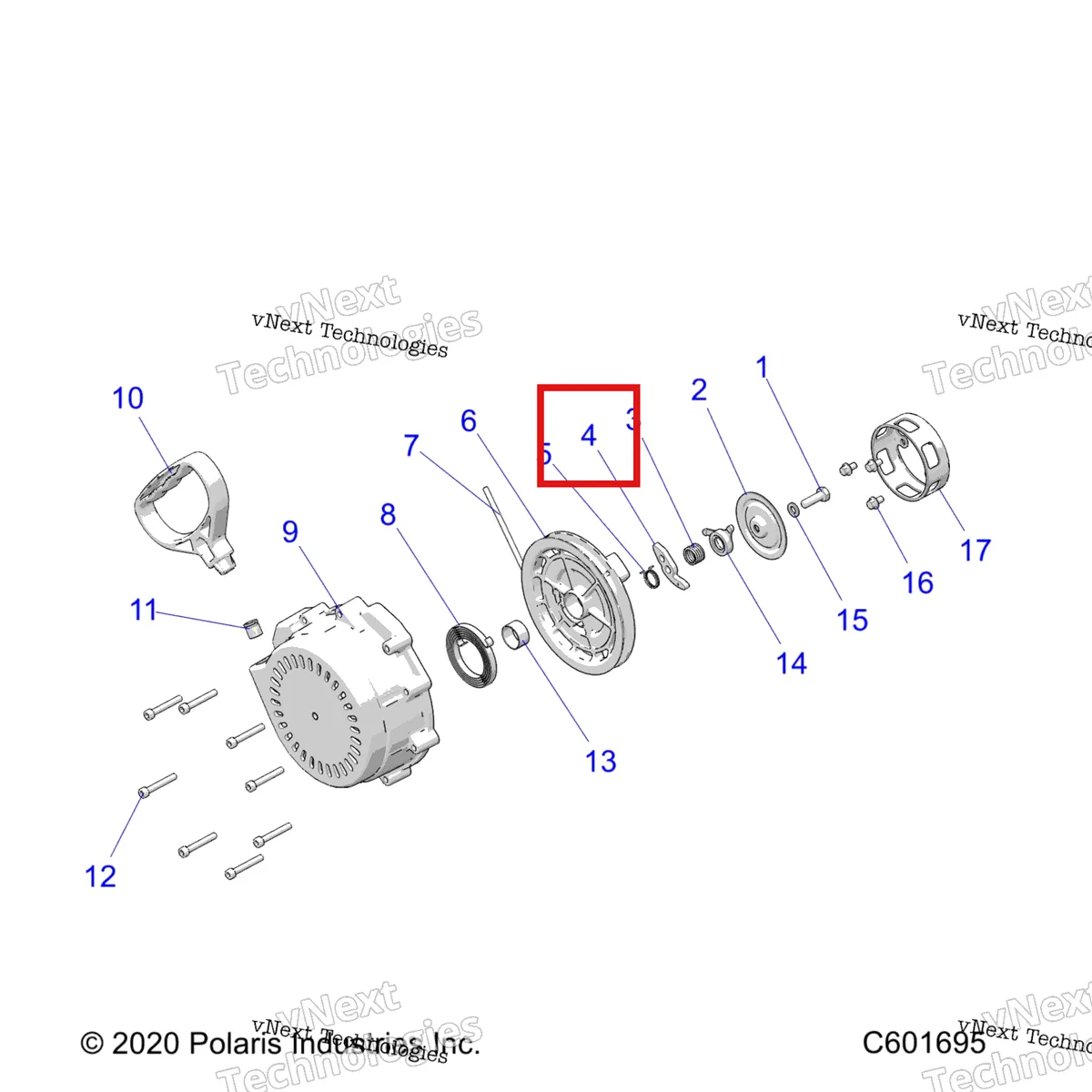 Деталь 5247844 на схеме узла Engine, Recoil Starter