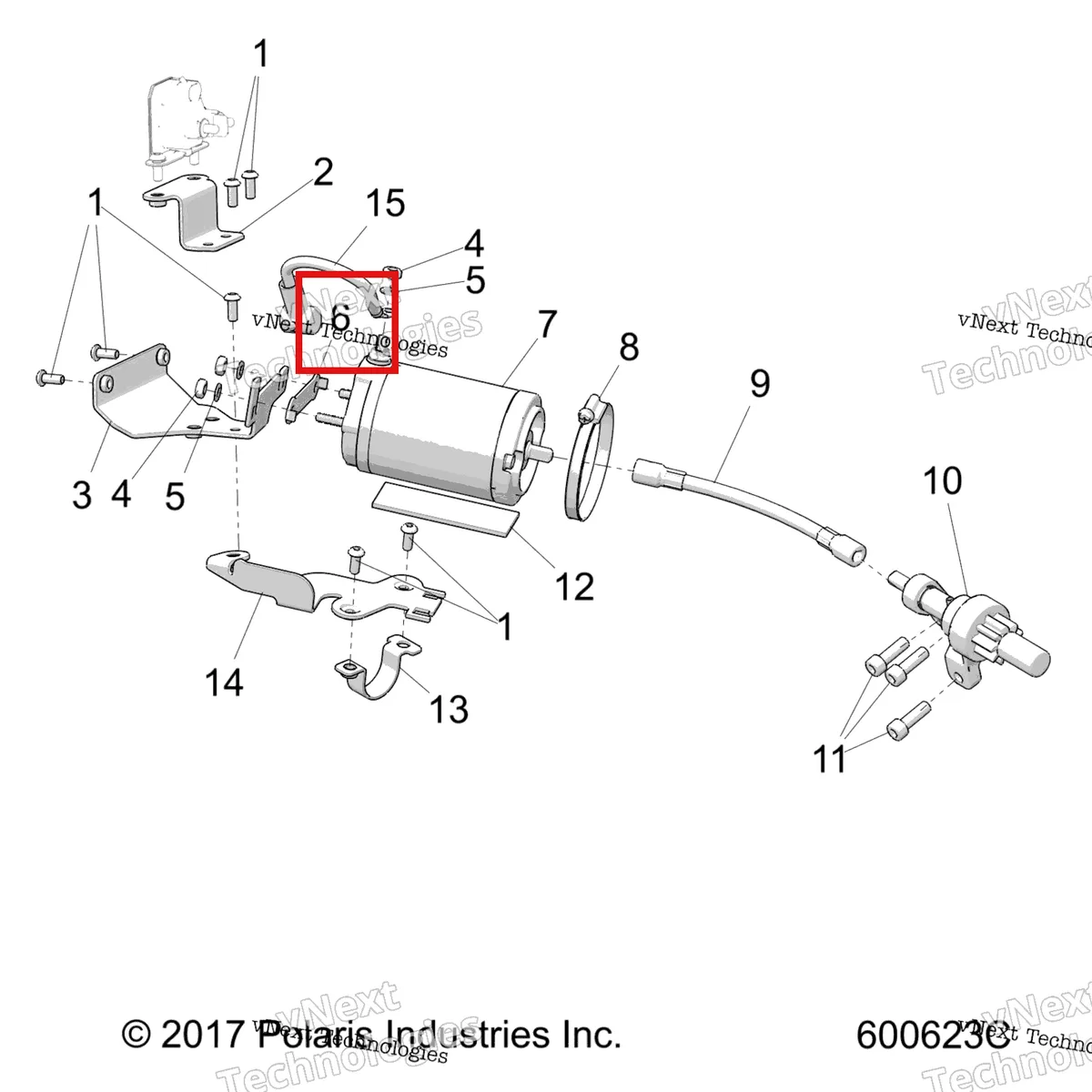 Деталь 5259426 (Шайба электрический START Polaris 800 AXYS Pro RMK LE 155 (2017) (5259426)) на схеме узла Engine, Starter Motor Elect. Start Option