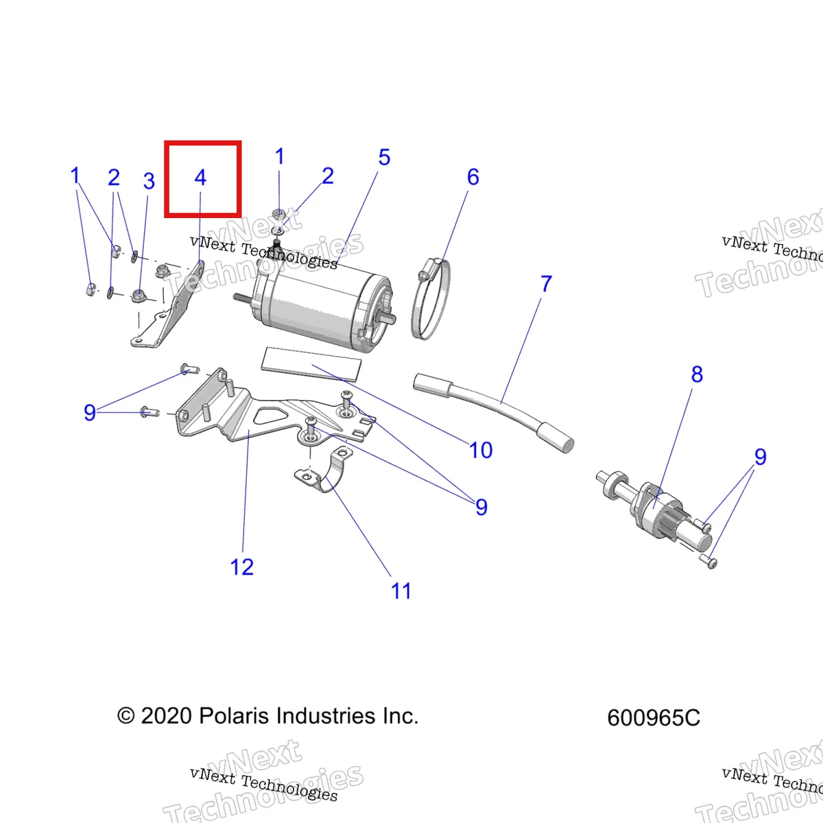 Деталь 5267454 на схеме узла 2022 Polaris 850 RMK PRO 155 2.75