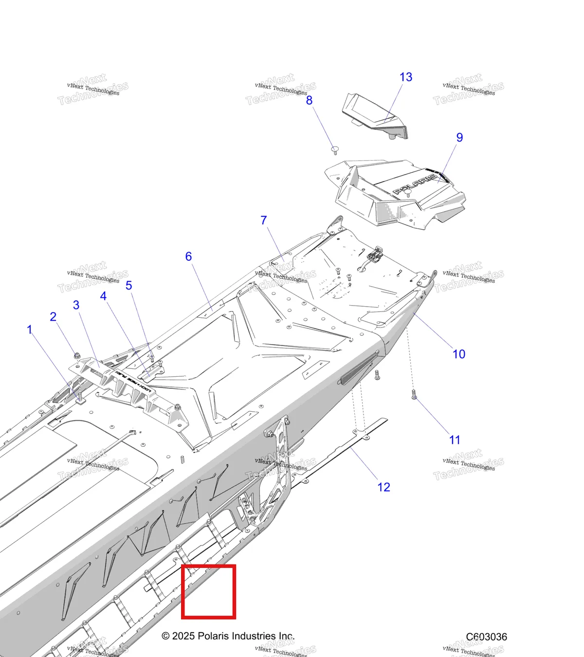 Деталь 5271391-801 на схеме узла Chassis, Rear, Misc. Covers And Snowflap