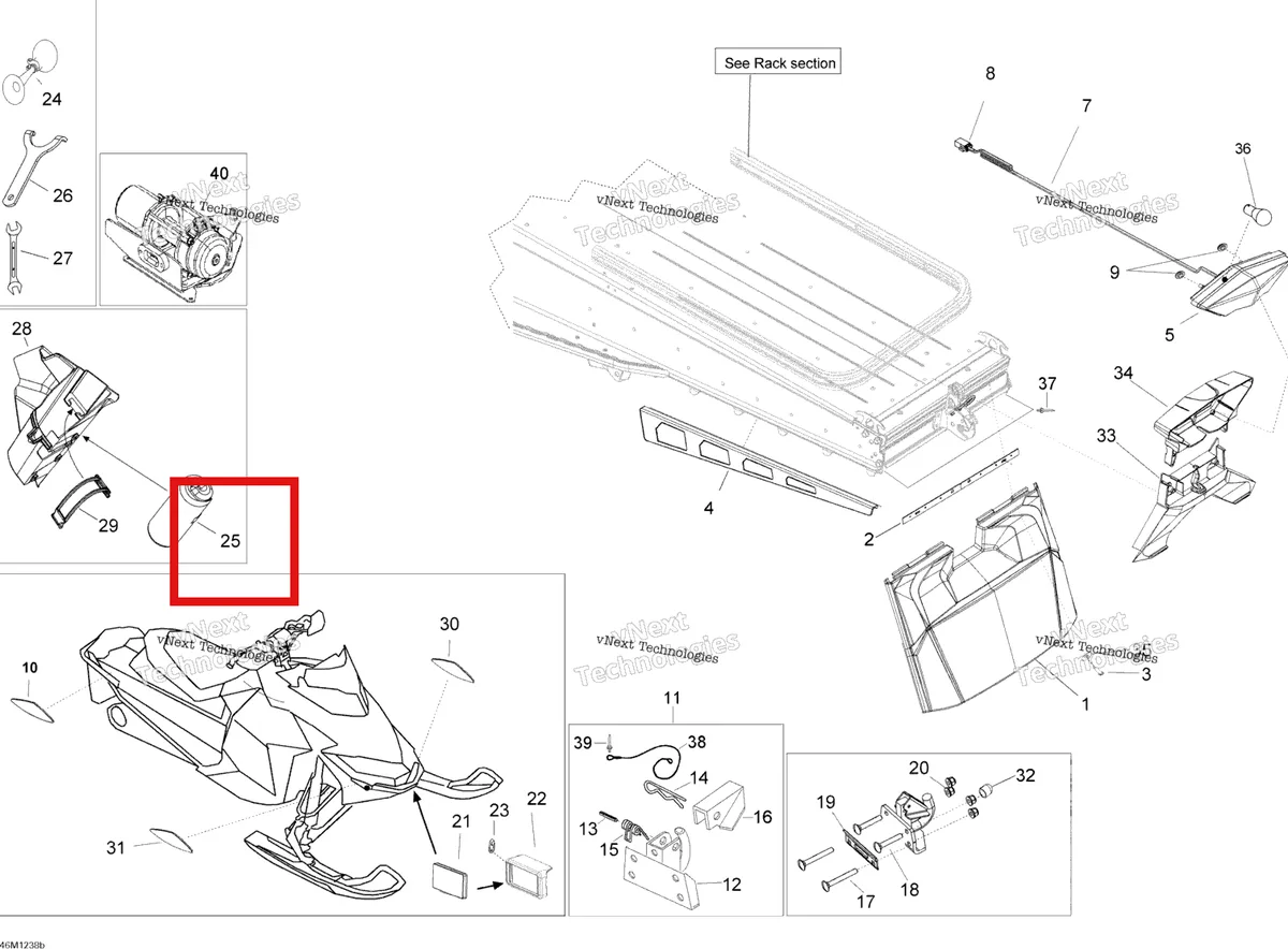 Деталь 529000054 (Комплект инструментов) на схеме узла 2012 Ski-Doo Expedition SE 600HOETEC XU Utilities Europe
