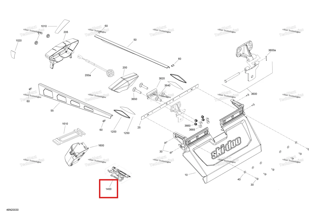 Деталь 529000077 (Деталь Tool Kit. Includes 20 To 27) на схеме узла 2020 Ski-Doo SKANDIC WT 550F Utilities