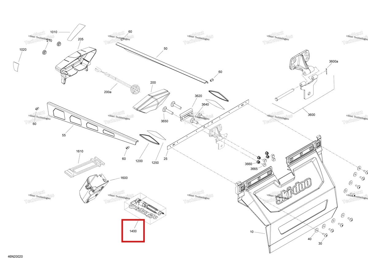 Деталь 529000078 (Деталь Tool Kit. Includes 20 To 26) на схеме узла 2020 Ski-Doo EXPEDITION SWT 900 ACE Utilities