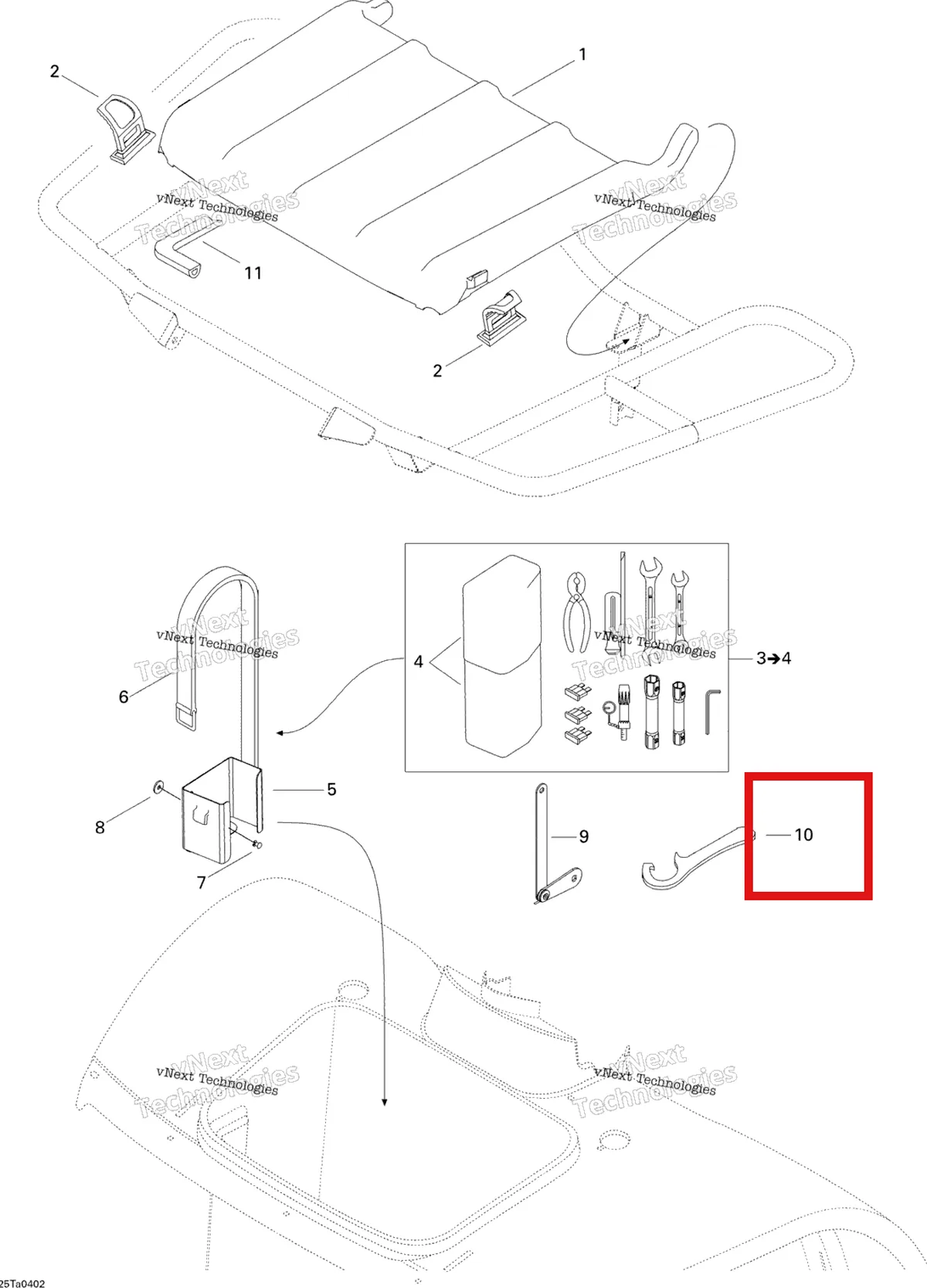 Деталь 529007800 на схеме узла 2004 Can-Am Traxter Auto Std & XT Front Tray