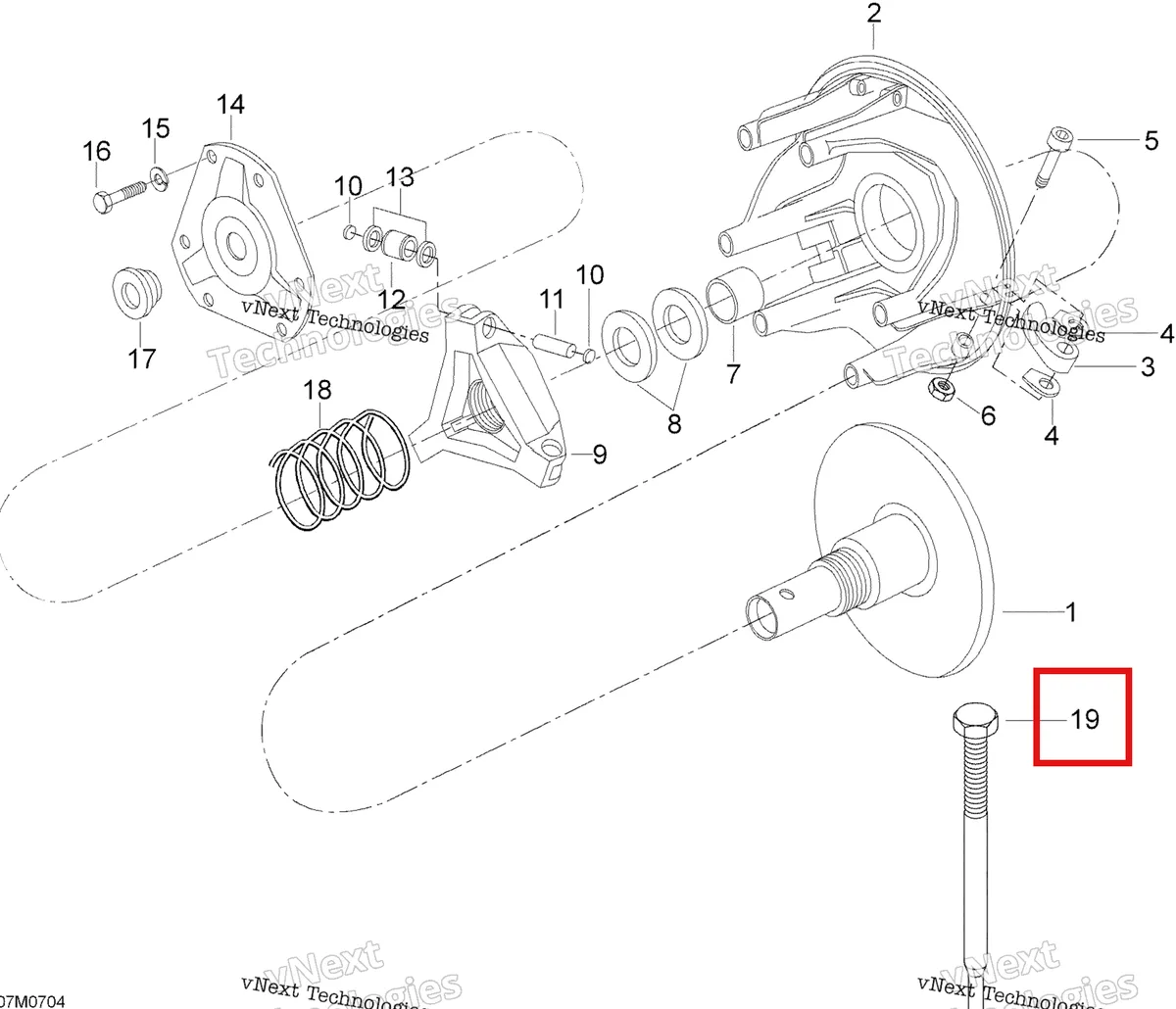 Деталь 529025000 (Деталь Puller Tool) на схеме узла 2007 Ski-Doo Skandic LT 440F Drive Pulley