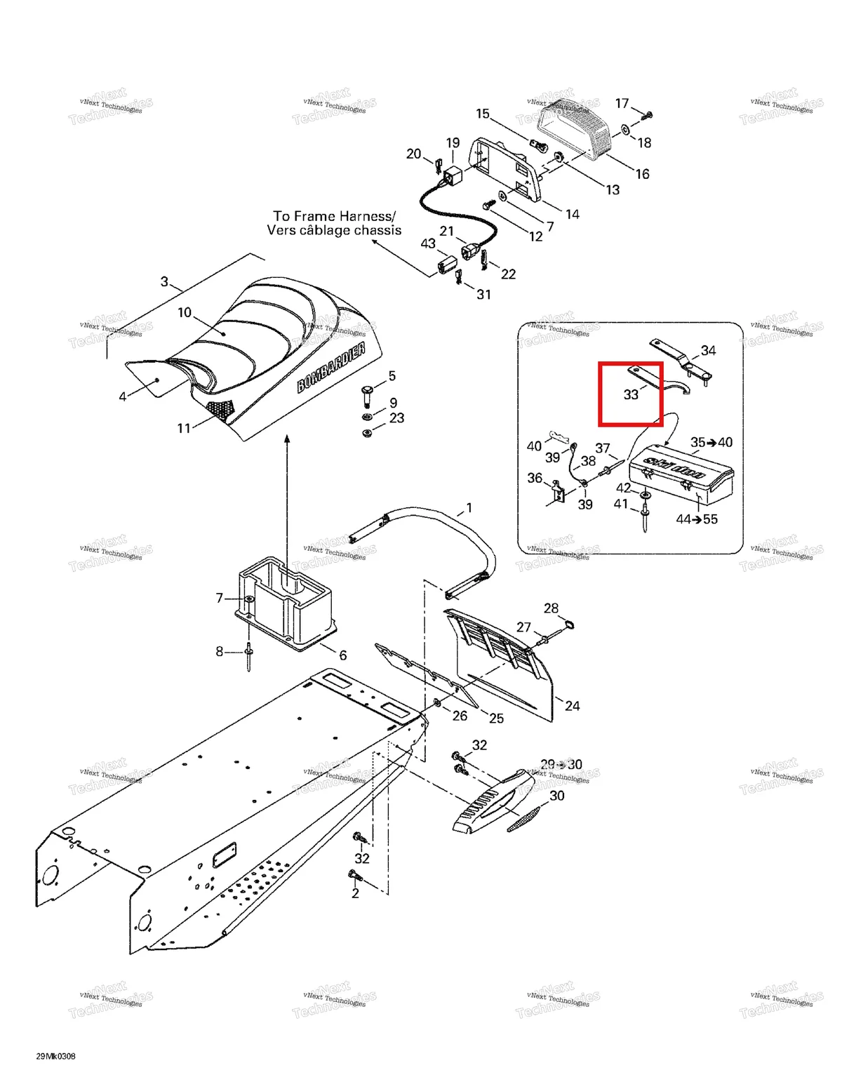 Деталь 529034100 на схеме узла 2003 Ski-Doo Mach Z Seat And Accessories