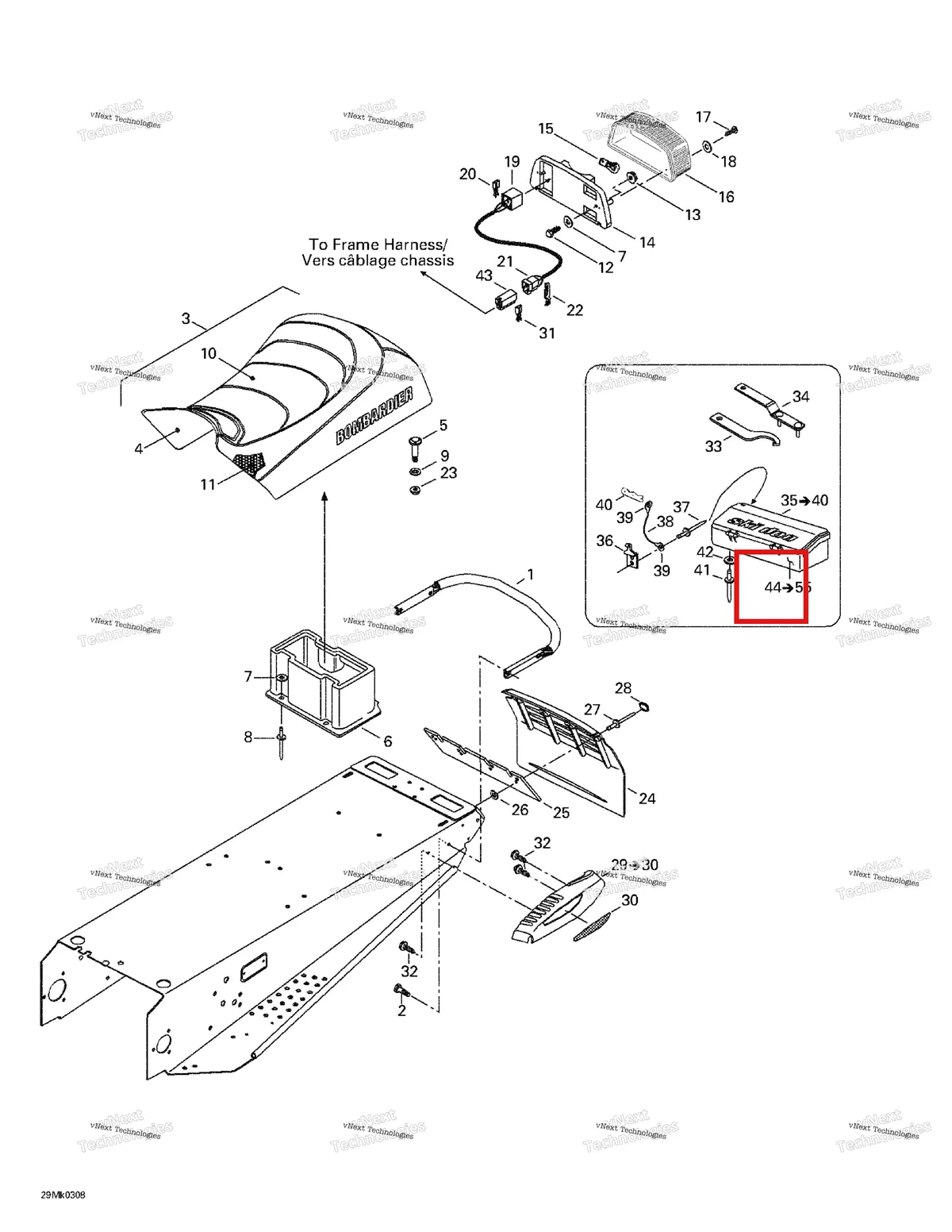 Деталь 529035592 на схеме узла 2003 Ski-Doo Mach Z Seat And Accessories