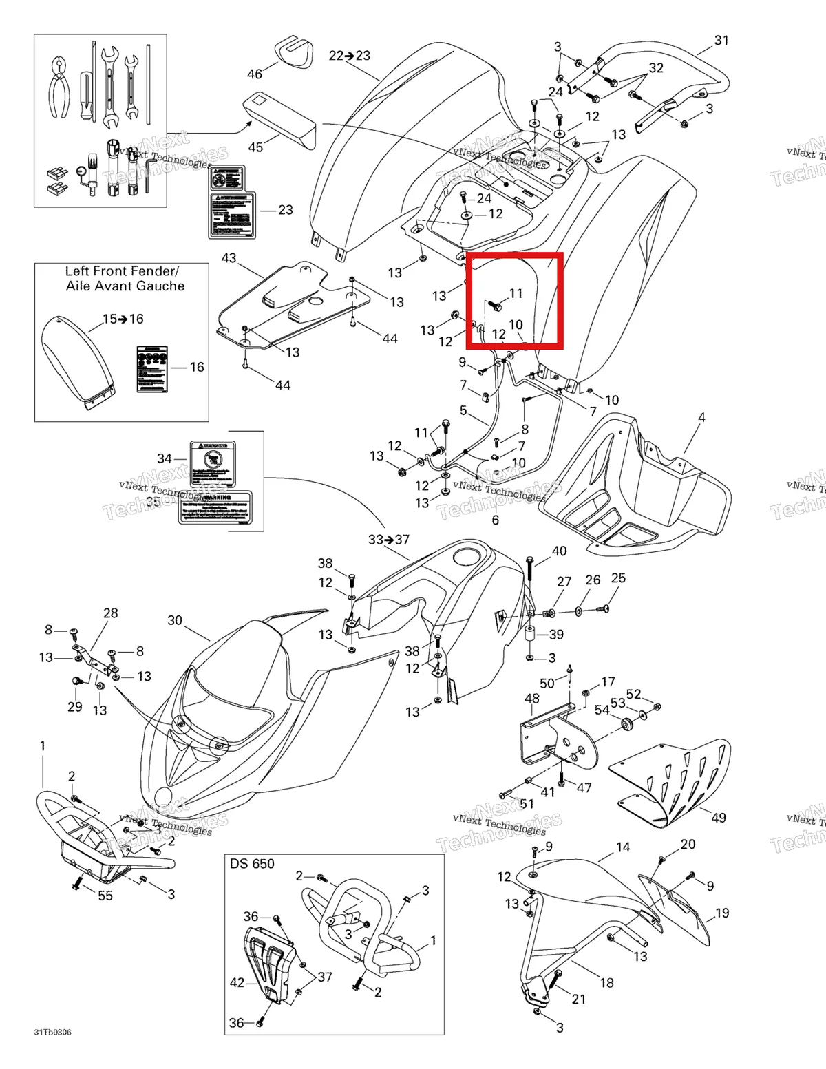 Деталь 529035782 на схеме узла 2003 Can-Am DS 650 Baja Body