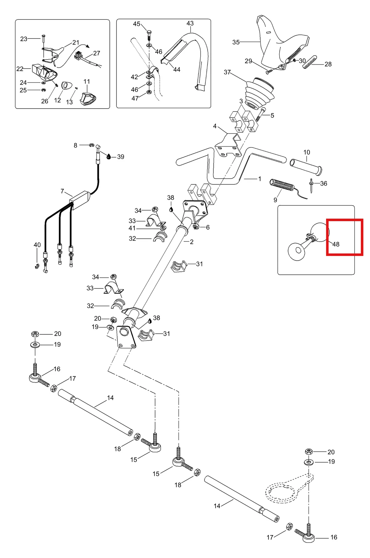 Деталь 529751 (Деталь Steering Hanle Bar) на схеме узла 07- Steering