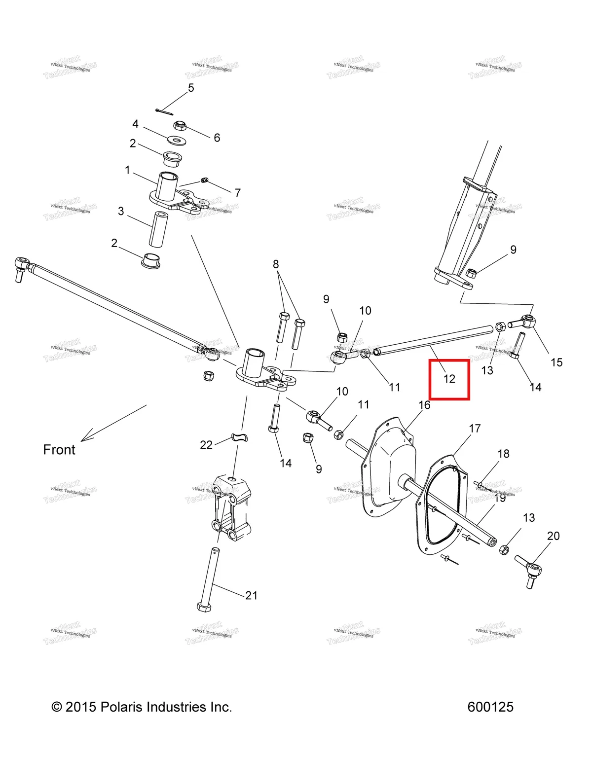 Деталь 5334113-067 (Тяга DRAG LINK STEEL чёрный Polaris Widetrak LX (2006) (5334113-067)) на схеме узла Steering, Lower
