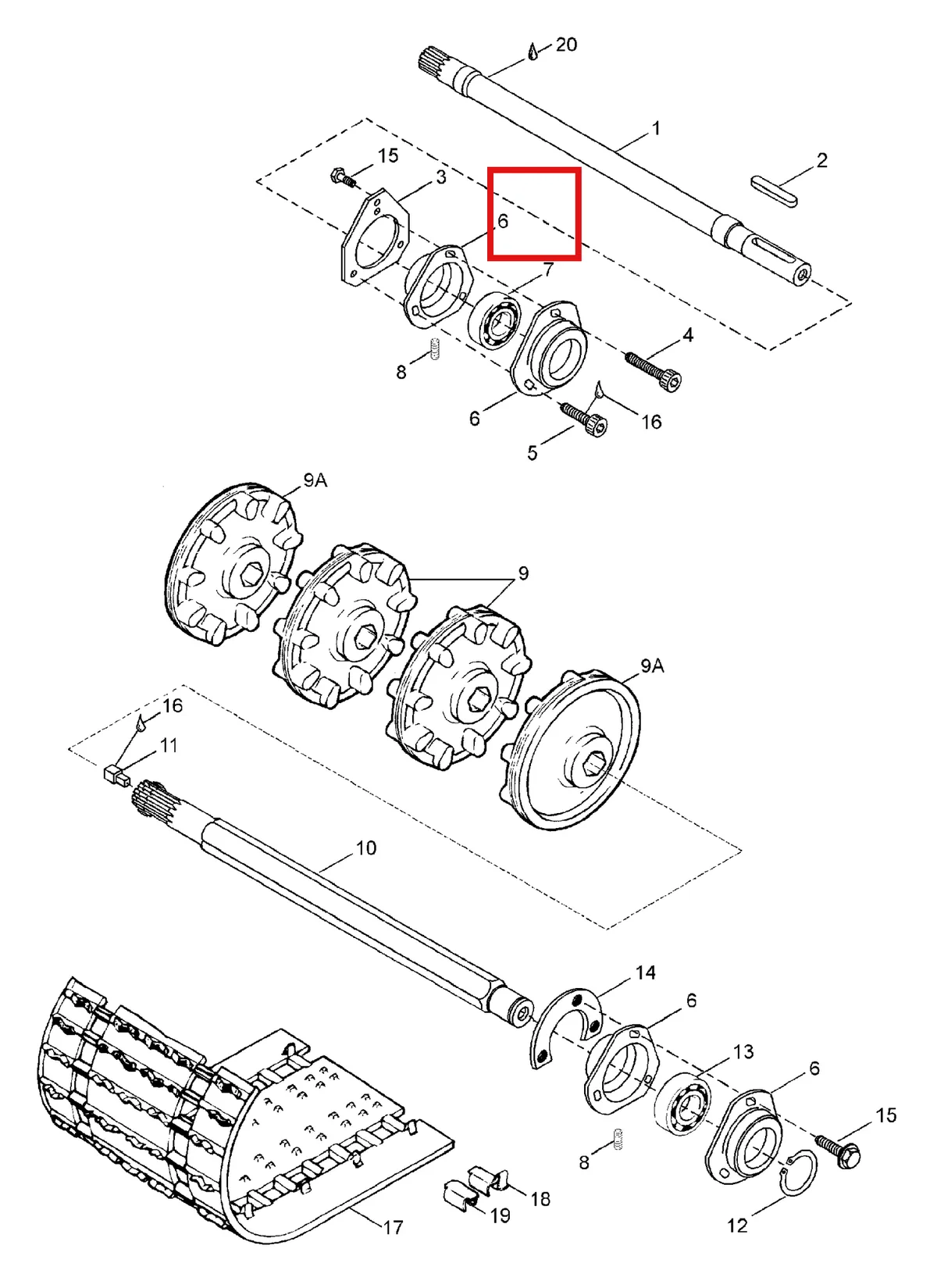 Деталь 5340072 (Деталь Shaft Offset Piece) на схеме узла 05- Drive Axle