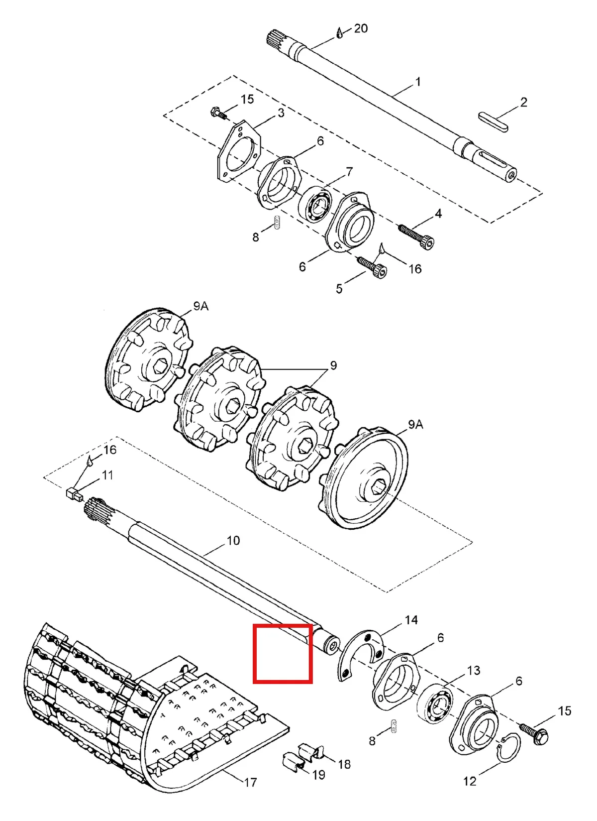 Деталь 5340346 (Деталь Drive Shaft) на схеме узла 05- Drive Axle