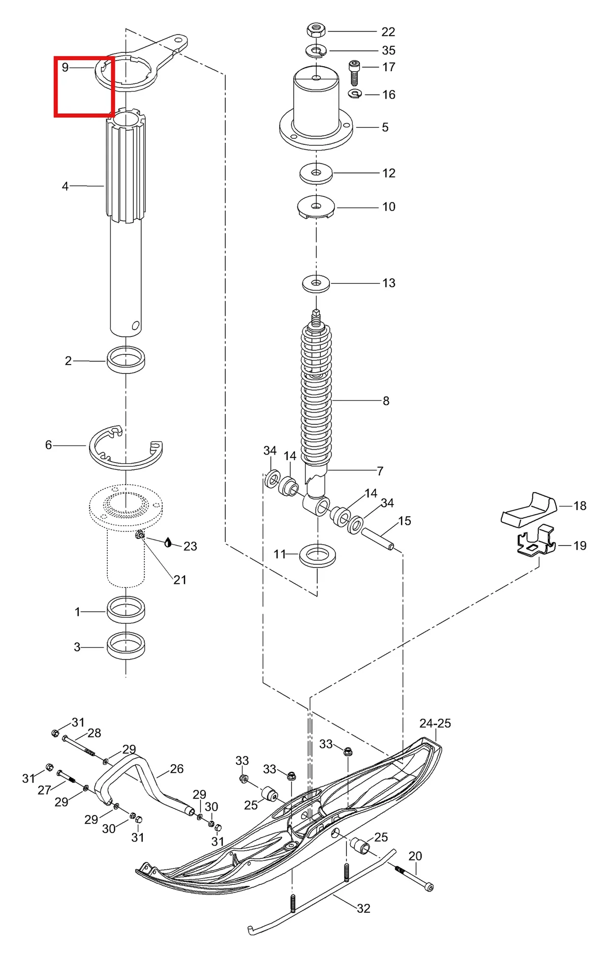 Деталь 5340383 (Деталь Reversing Arm) на схеме узла 08- Front Suspension
