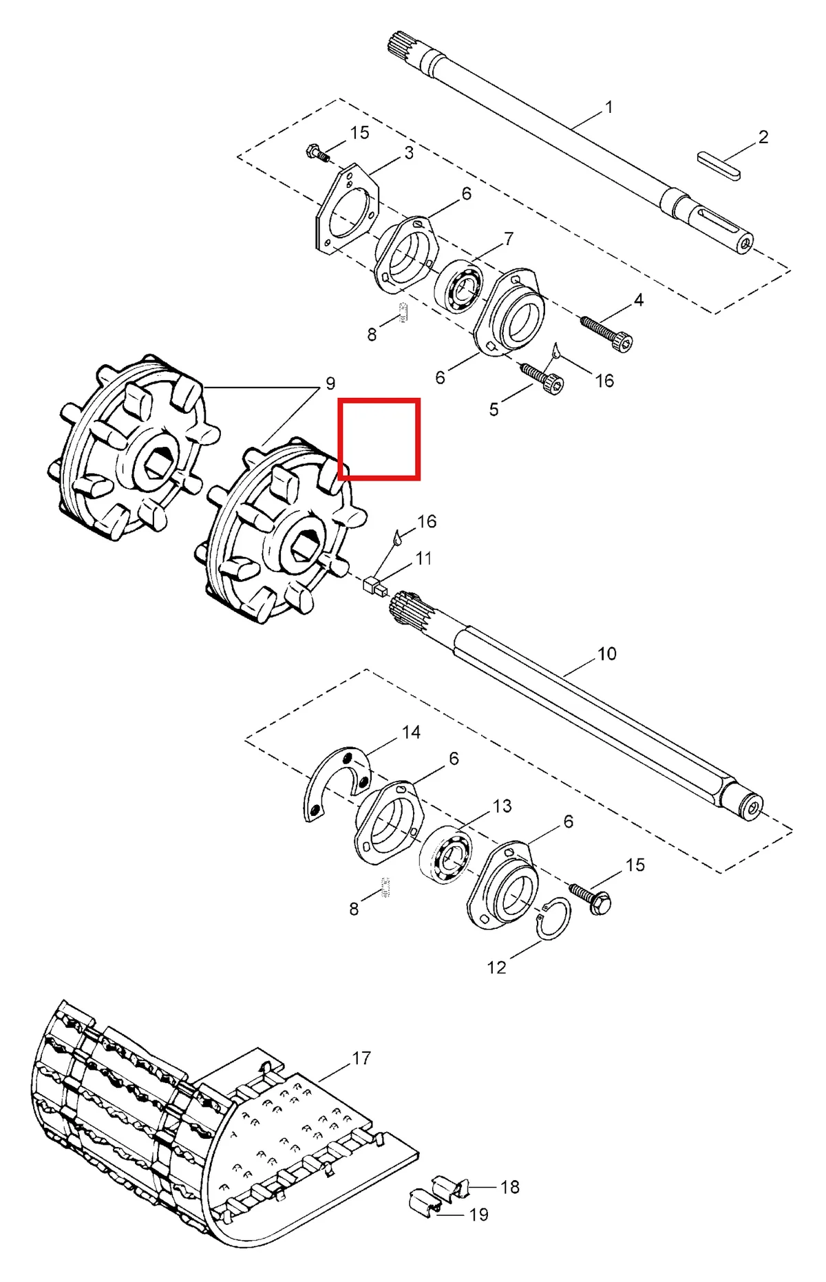 Деталь 5341002 (Деталь Drive Shaft Assy. Includes Items 9 Thru 11) на схеме узла 05- Drive Shaft
