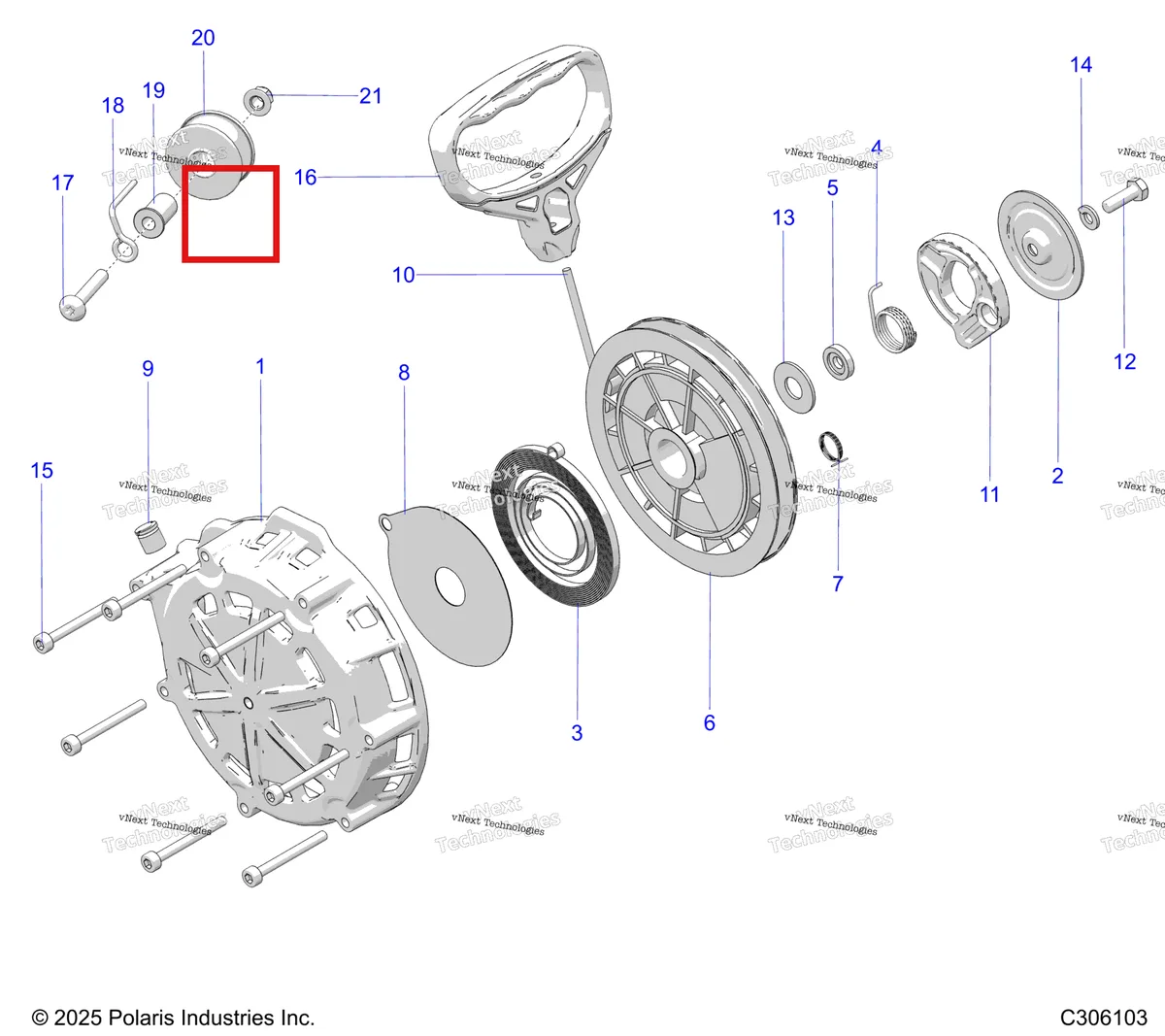 Деталь 5341187 на схеме узла Engine, Recoil Starter