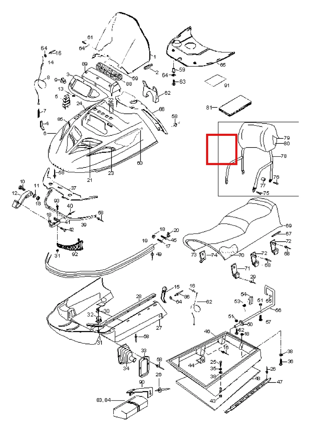 Деталь 5341435 (Деталь Rear Hood W/o Tapes) на схеме узла 09- Hood