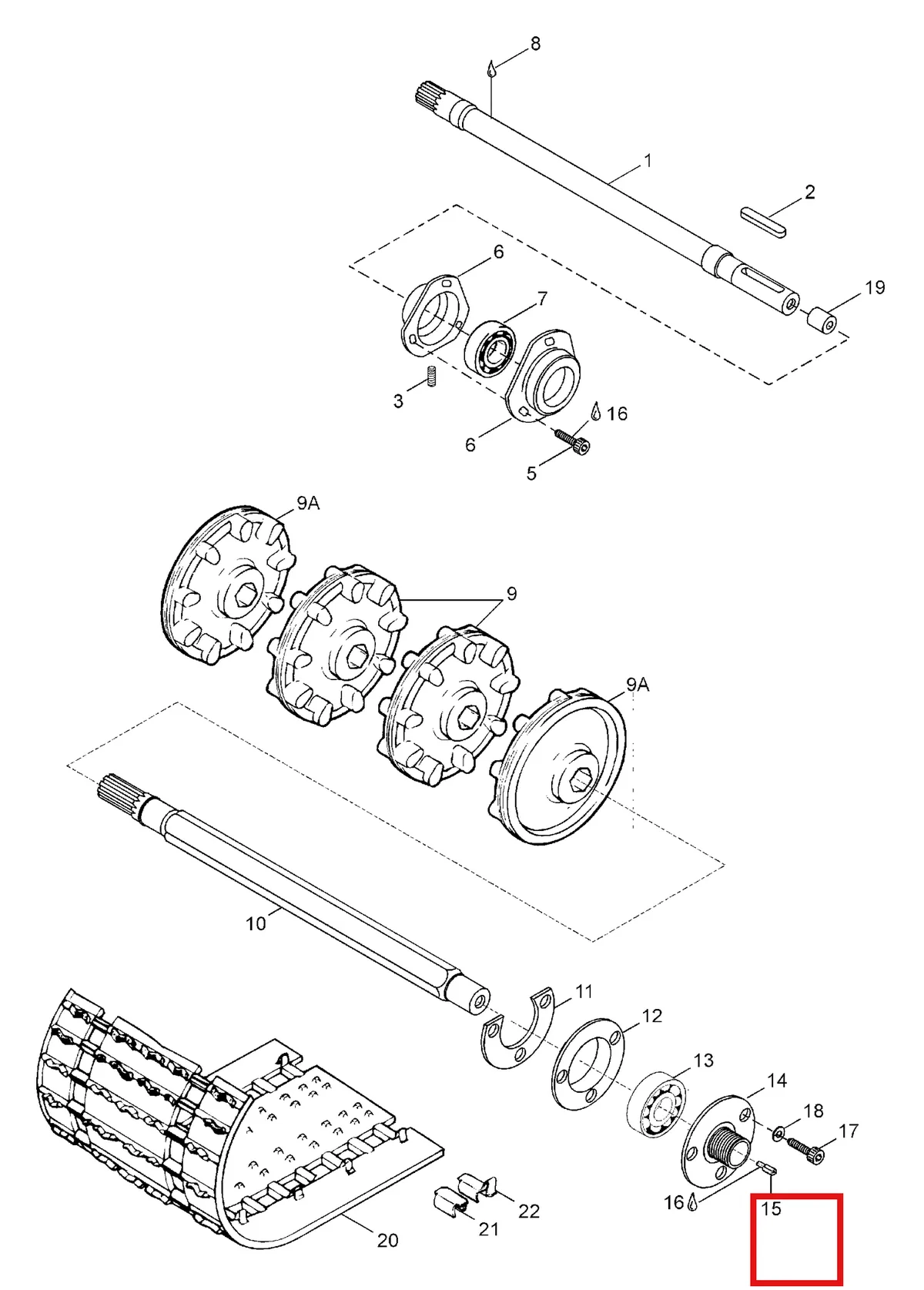 Деталь 5341953 (Деталь Bearing House) на схеме узла 05- Drive Shaft