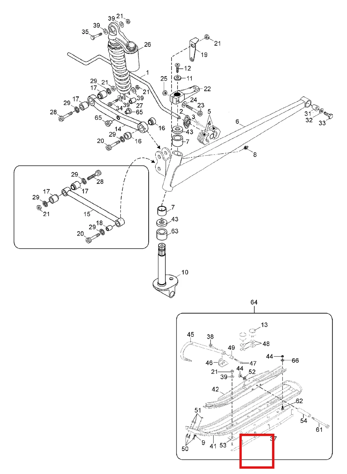 Деталь 5342168 (Деталь Hand Bar Weld) на схеме узла 08- Front Suspension
