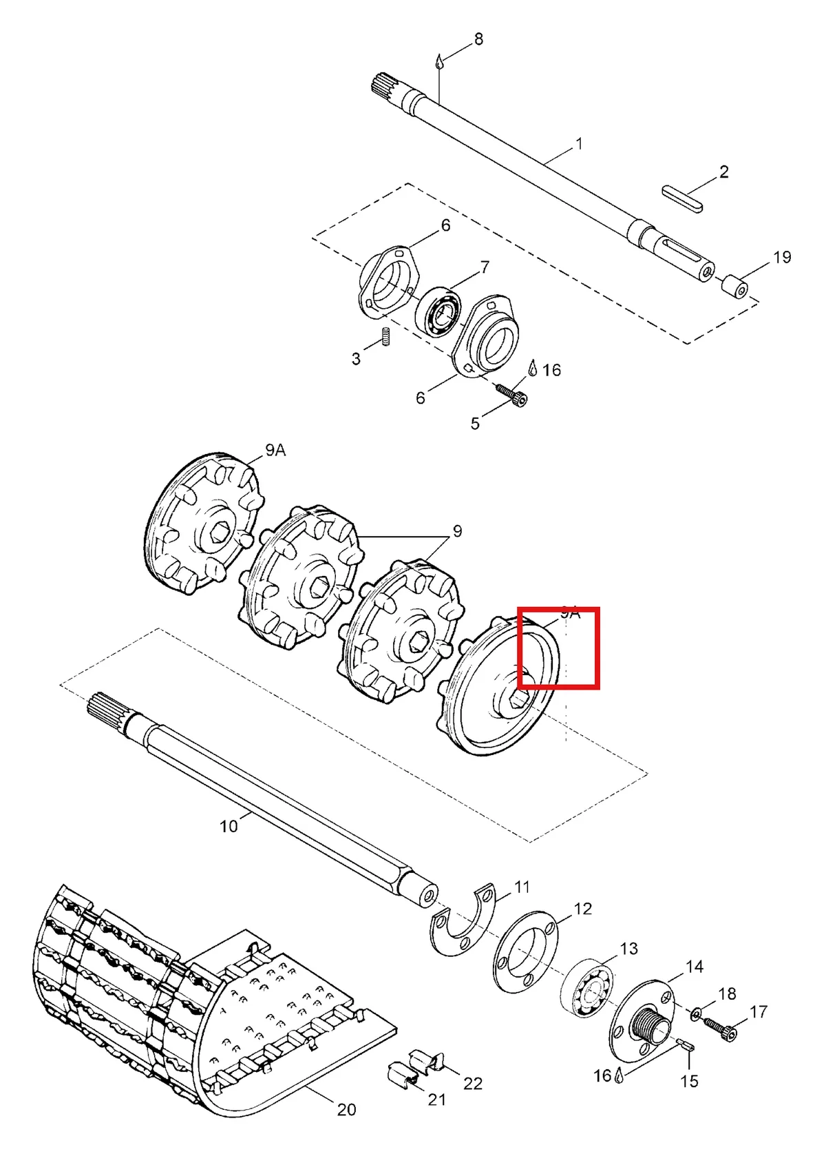 Деталь 5342411 (Деталь Drive Shaft Assy. Includes Items 9 Thru 10) на схеме узла 05- Drive Shaft
