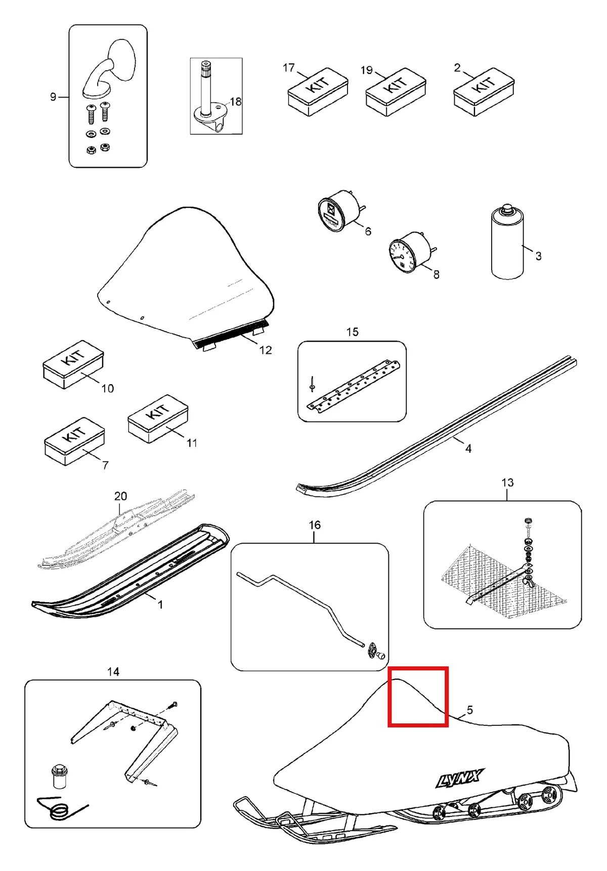 Деталь 5342815 (Деталь Sway Bar Kit D14) на схеме узла 11- Accessories