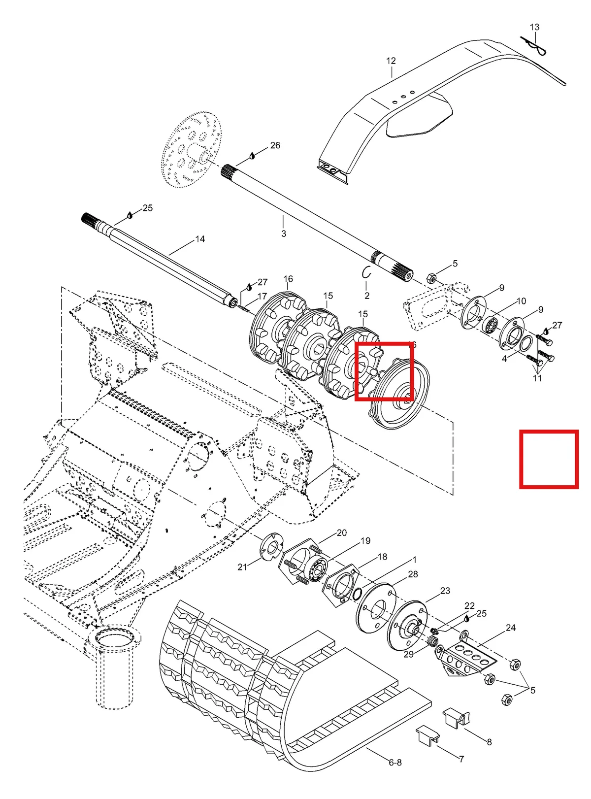 Деталь 5342920 (Шкив) на схеме узла 05- Drive Axle