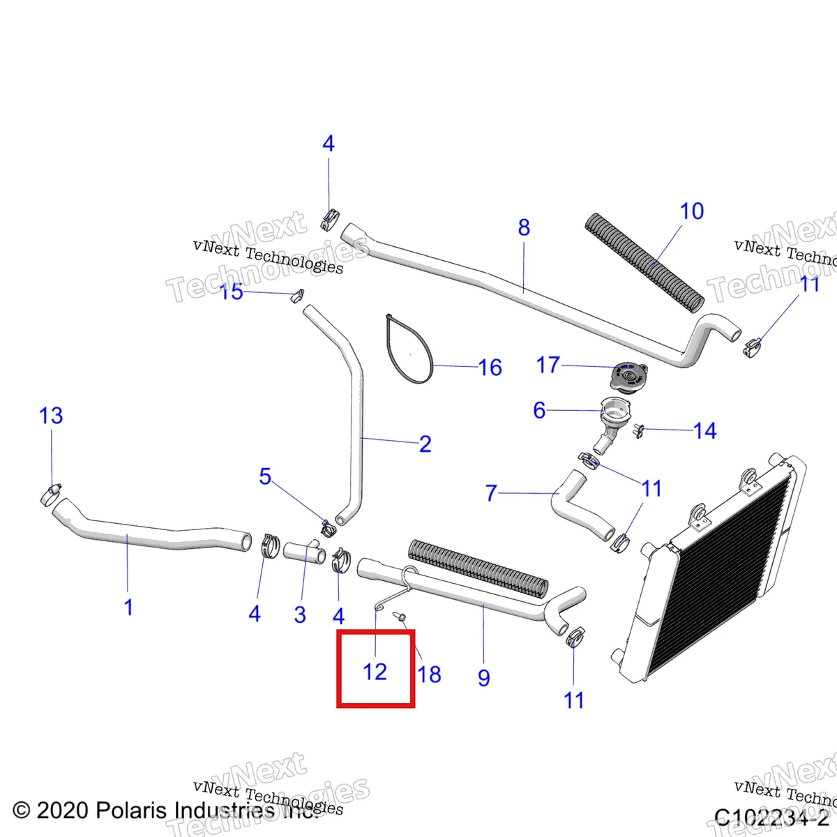 Деталь 5342957 на схеме узла Engine, Cooling System, Hoses