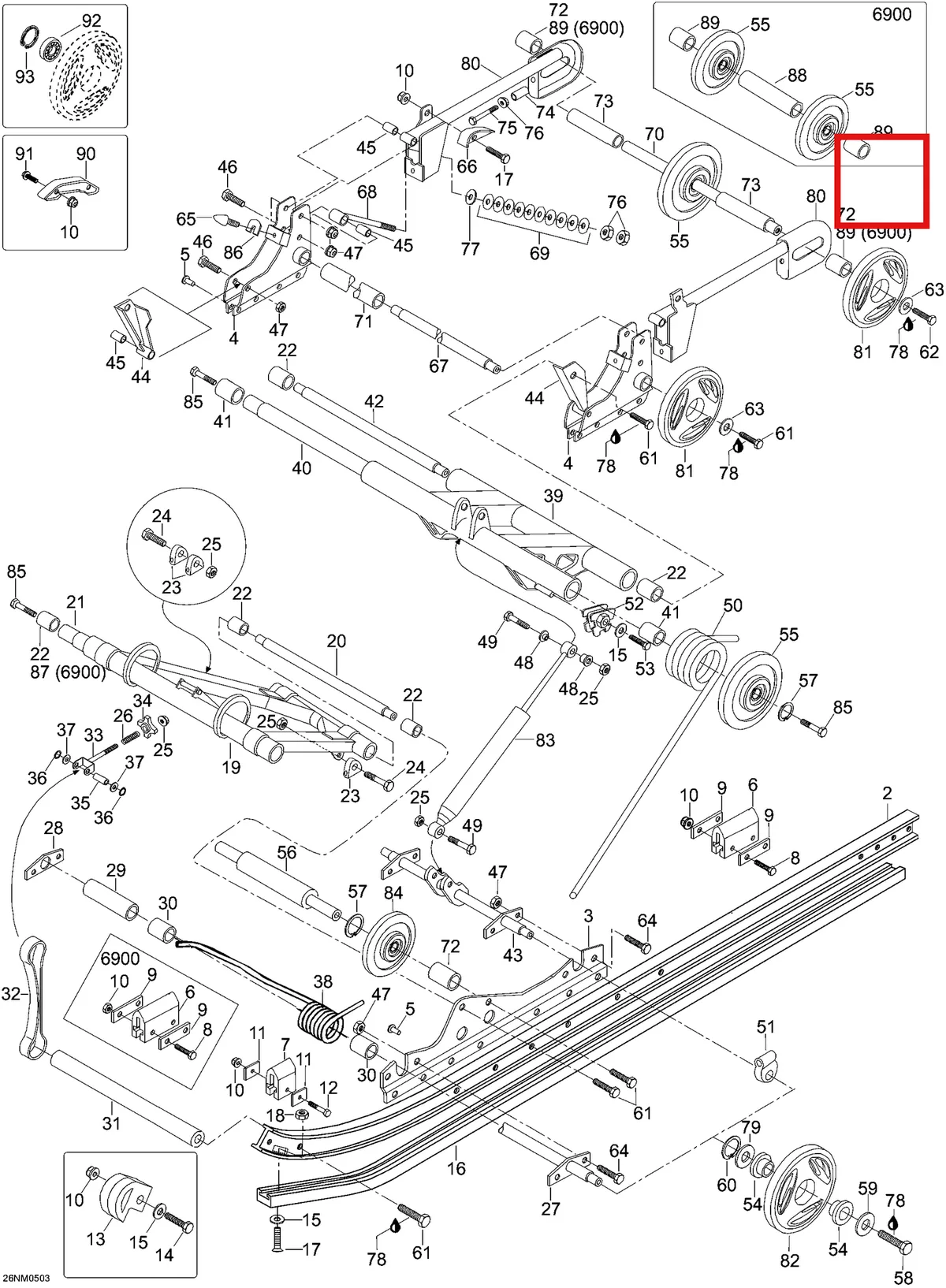 Деталь 5343284 (Мост) на схеме узла 08- Rear Suspension, 5900FCE