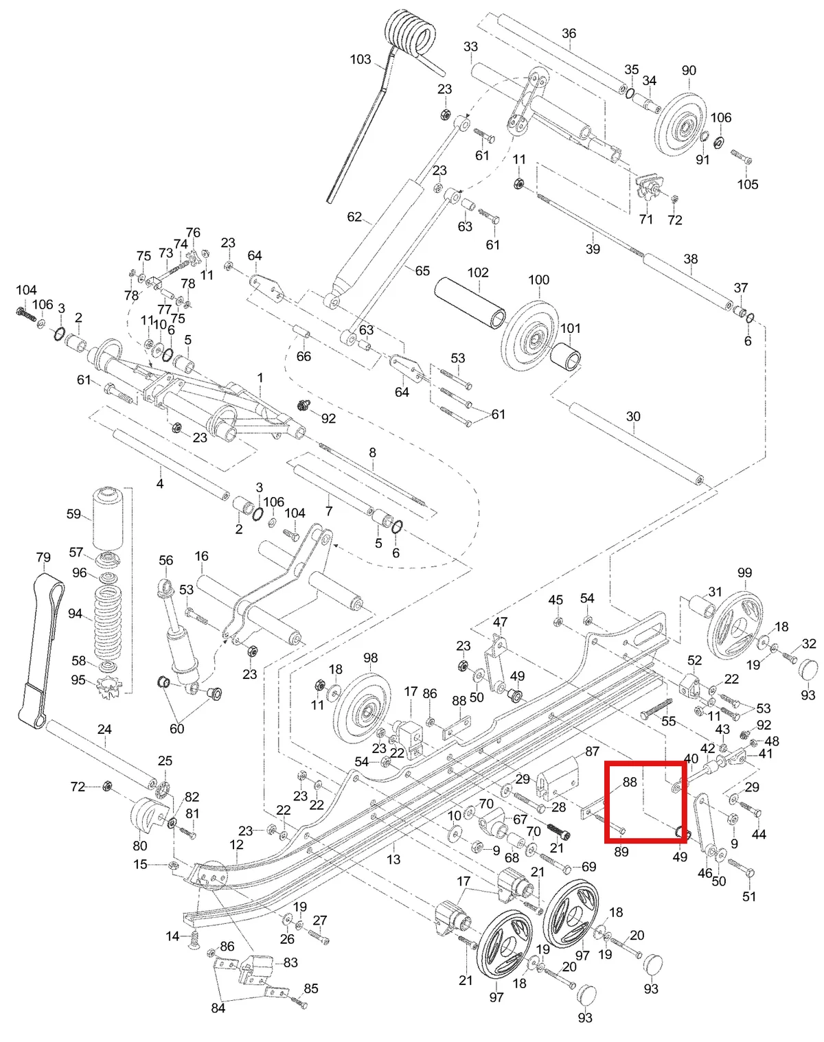 Деталь 5343434 (Деталь Space Support L.h.) на схеме узла 08- Rear Suspension