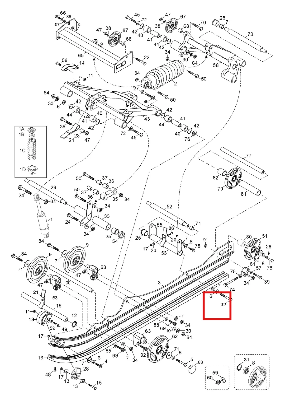 Деталь 5343473 (Деталь Stopper Strap) на схеме узла 08- Rear Suspension