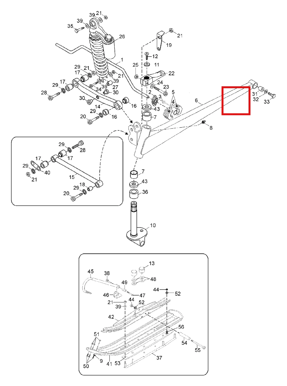 Деталь 5343569 (Деталь Steering Arm) на схеме узла 08- Front Suspension