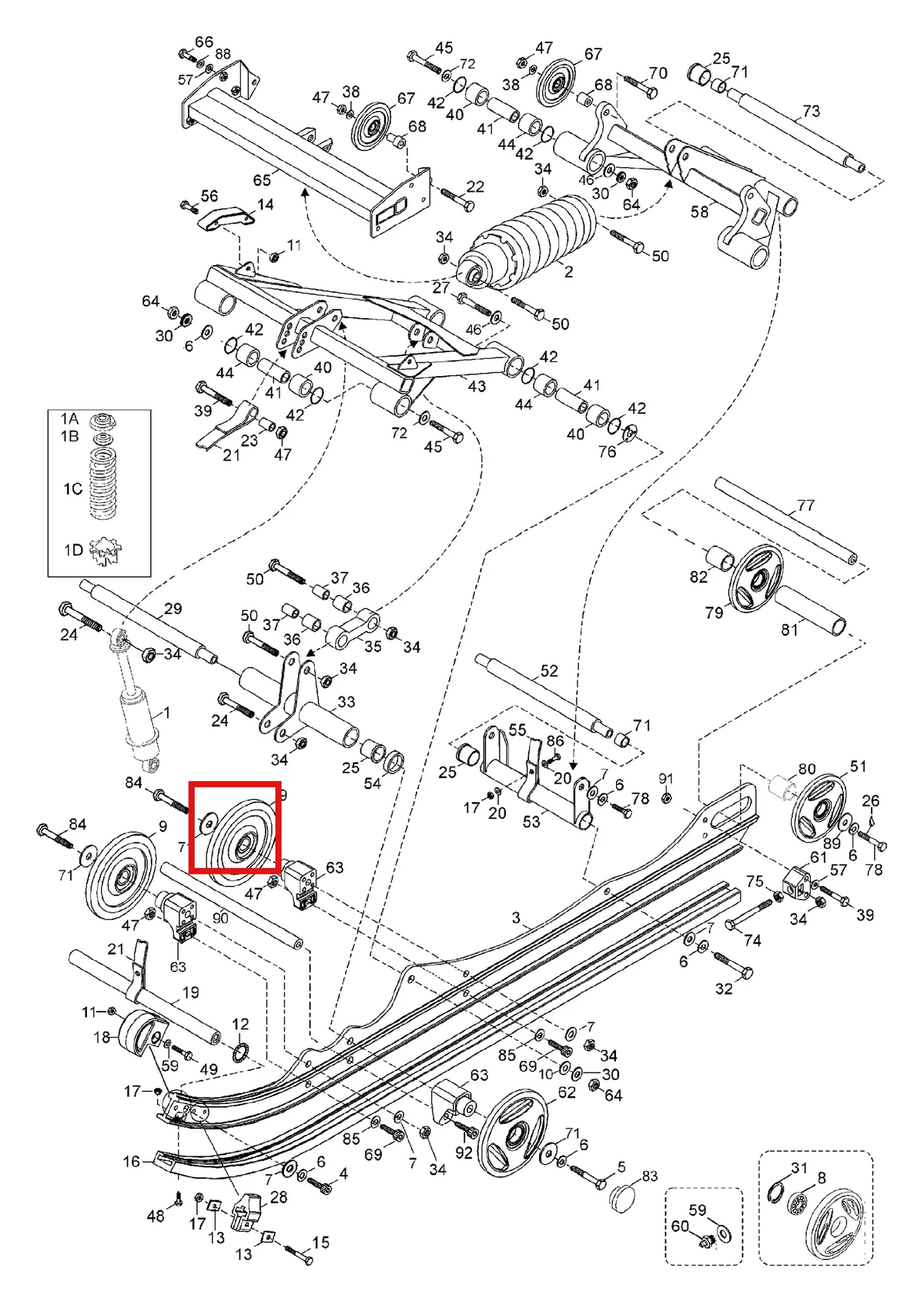 Деталь 5343714 (Деталь Support Axle) на схеме узла 08- Rear Suspension