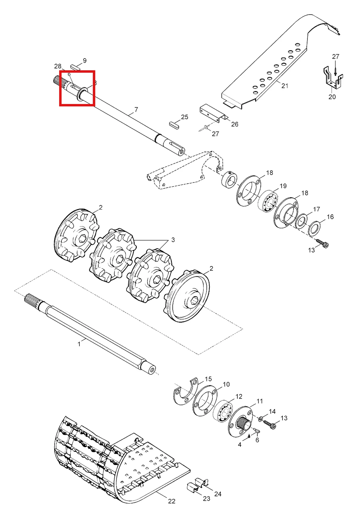 Деталь 5343939 (Кожух Ремня) на схеме узла 05- Drive Axle