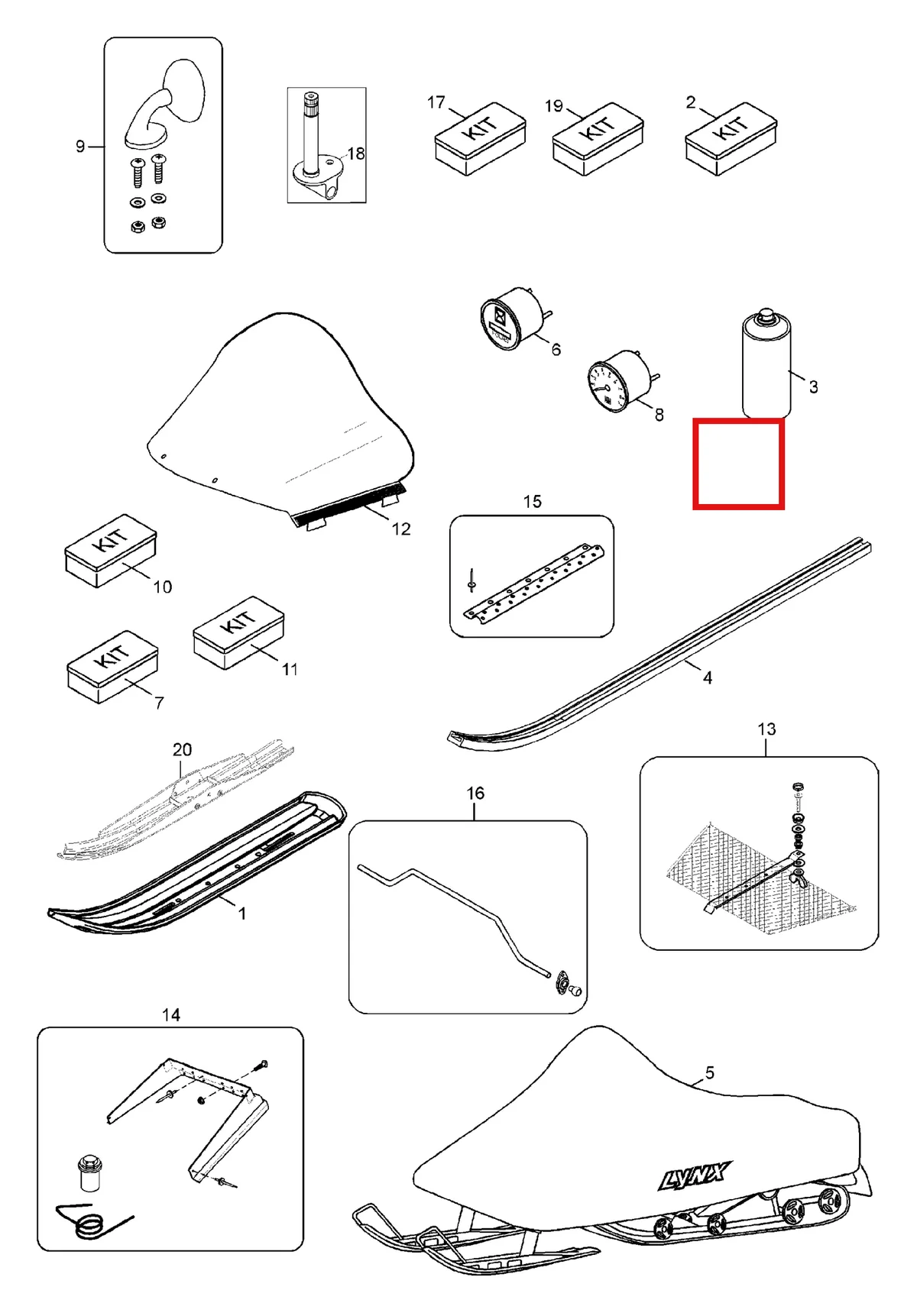 Деталь 5343943 (Деталь Kit Meter Hour Assy) на схеме узла 11- Accessories