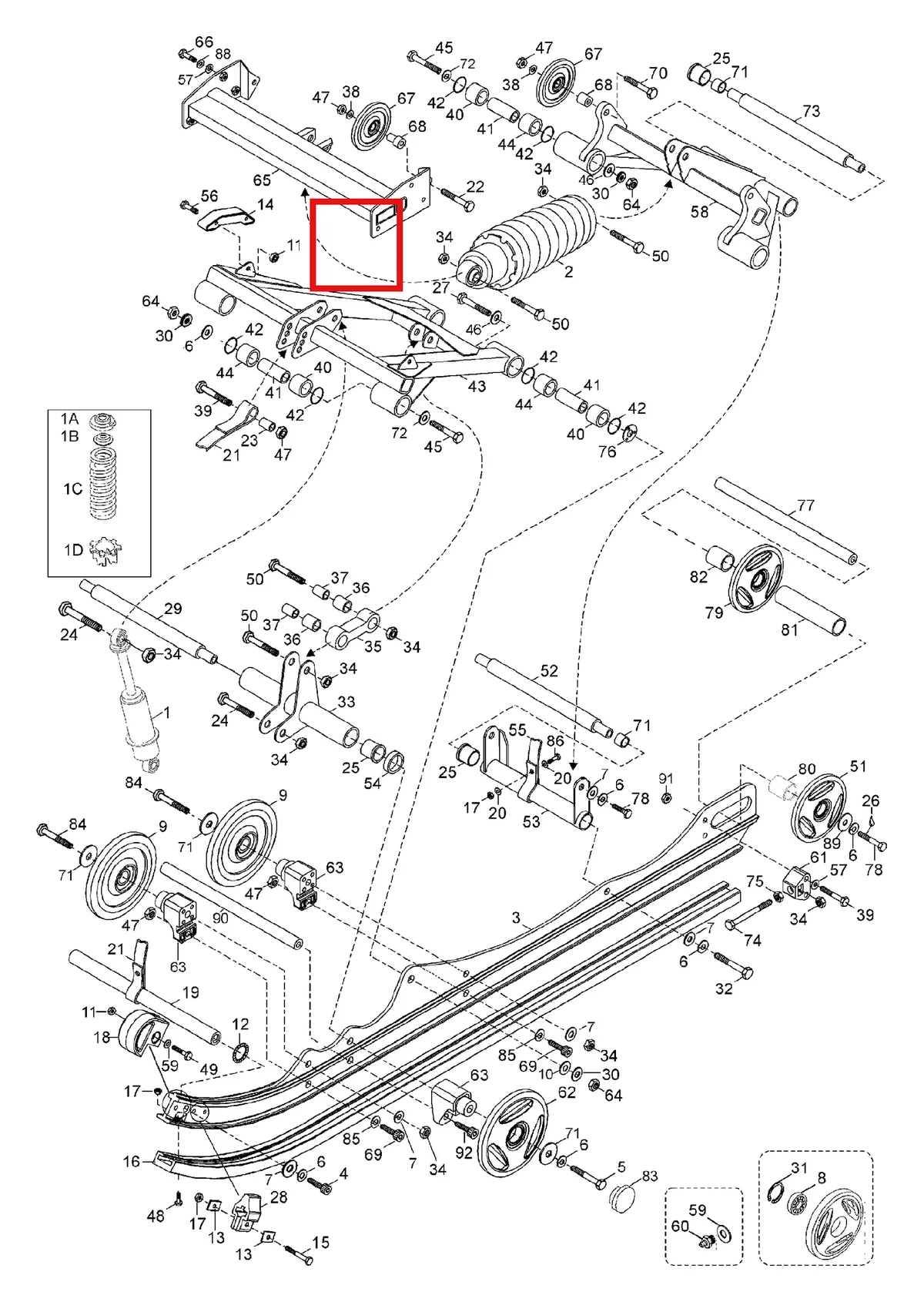Деталь 5344743 (Деталь Shock Support) на схеме узла 08- Rear Suspension