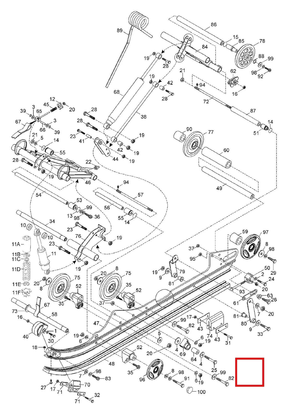 Деталь 5344799 (Деталь Space Support L.h.) на схеме узла 08- Rear Suspension