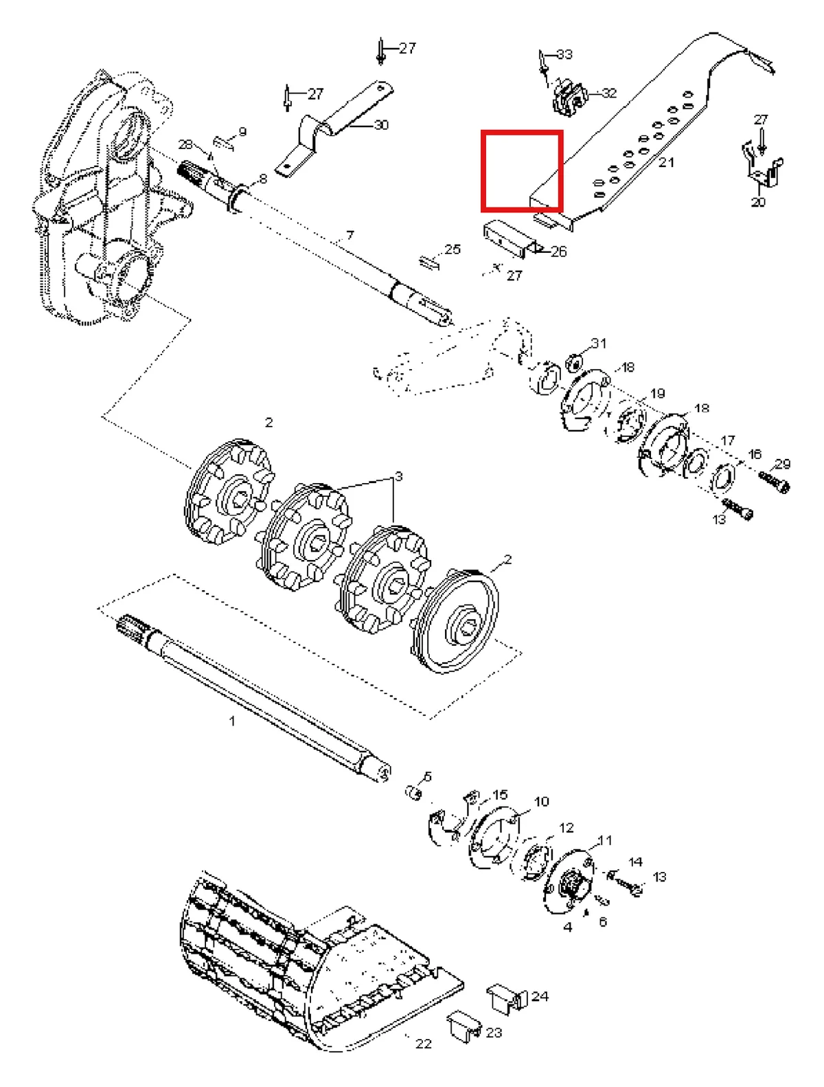 Деталь 5345146 (Деталь Bottom Bracket) на схеме узла 05- Drive Axle