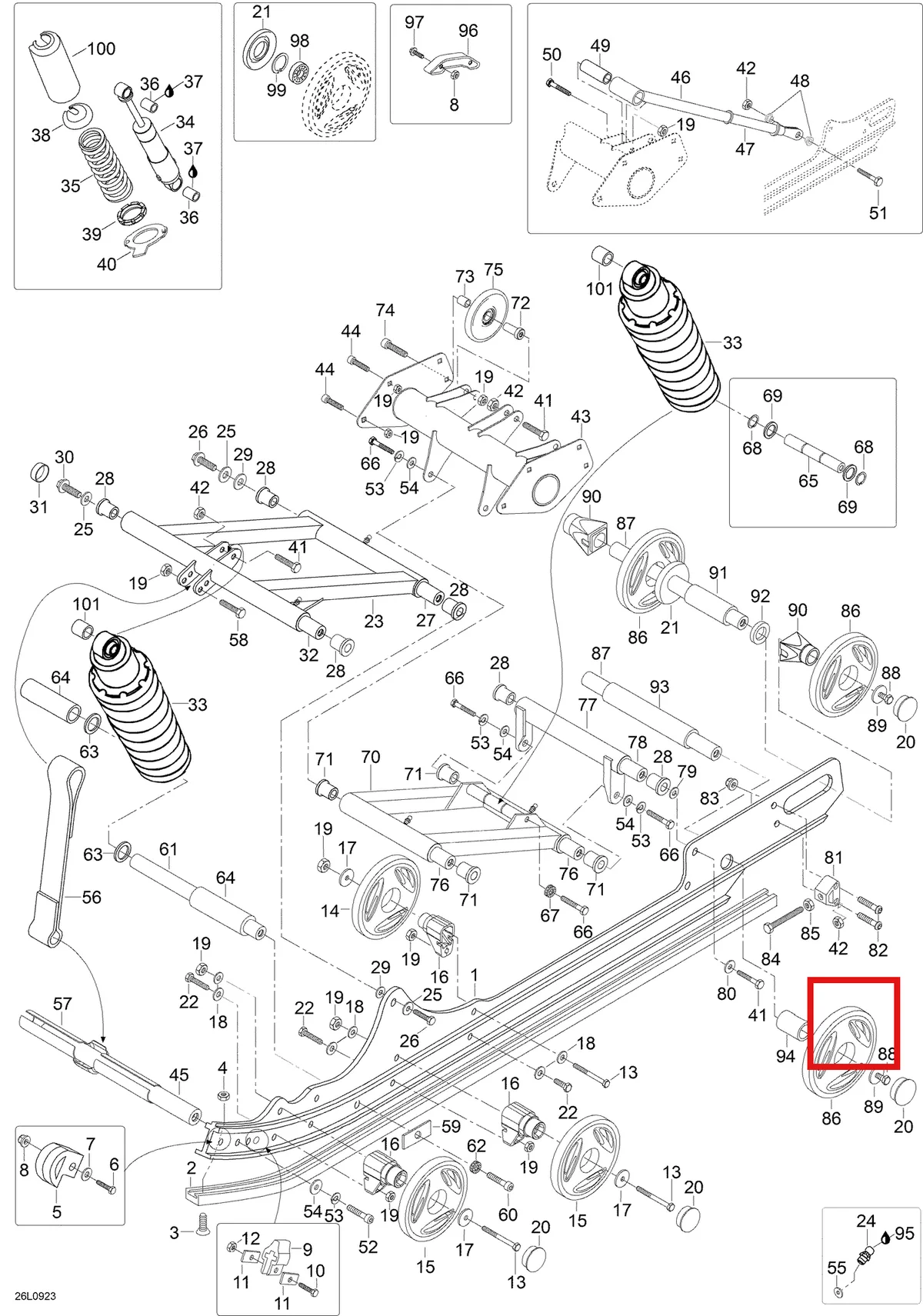 Деталь 5345535 (Задний рычаг) на схеме узла 08- Rear Suspension
