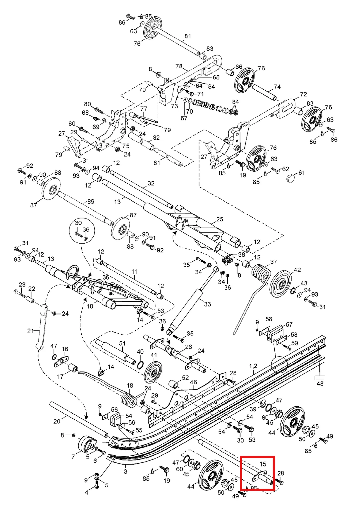 Деталь 5345556 (Вал) на схеме узла 08- Rear Suspension