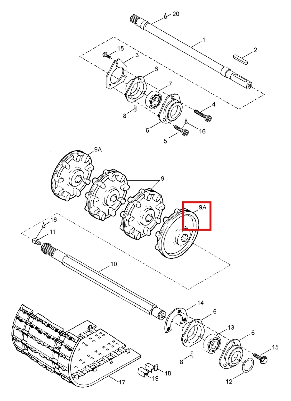 Деталь 5345677 (Деталь Drive Shaft Assy. Includes Items 9 Thru 11) на схеме узла 05- Drive Axle