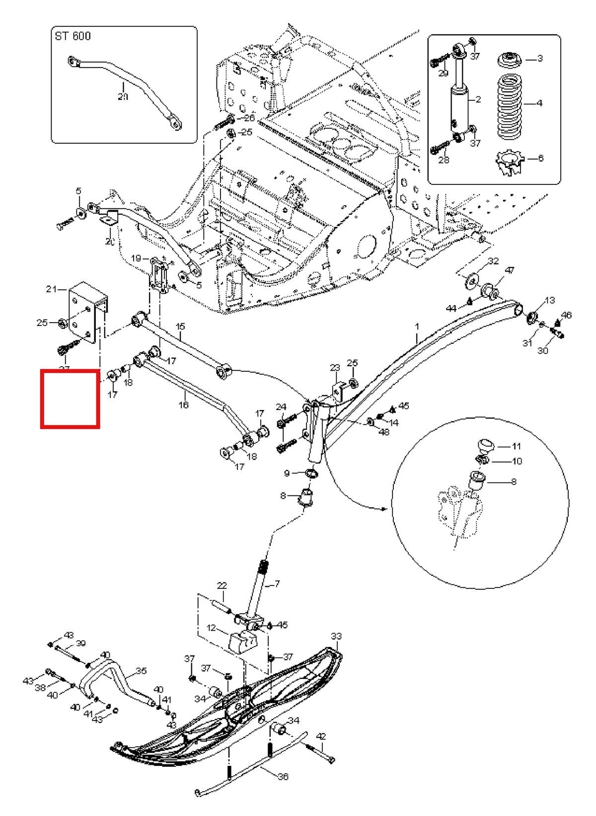 Деталь 5345716 (Пластина) на схеме узла 08- Front Suspension