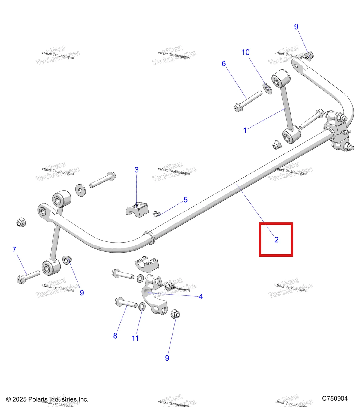 Деталь 5345874 (Деталь Decal L.h.) на схеме узла Suspension, Stabilizer Bar, Rear