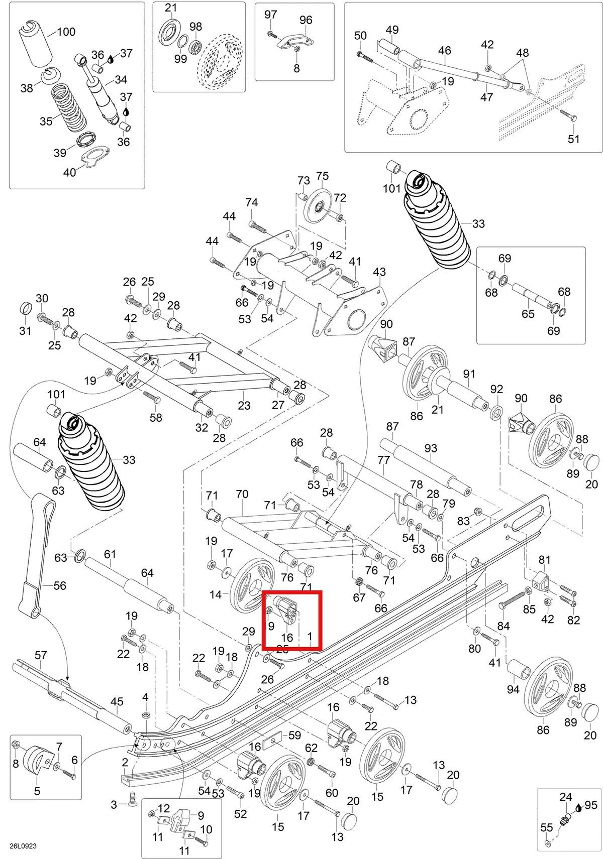 Деталь 5346135 (Вал) на схеме узла 08- Rear Suspension