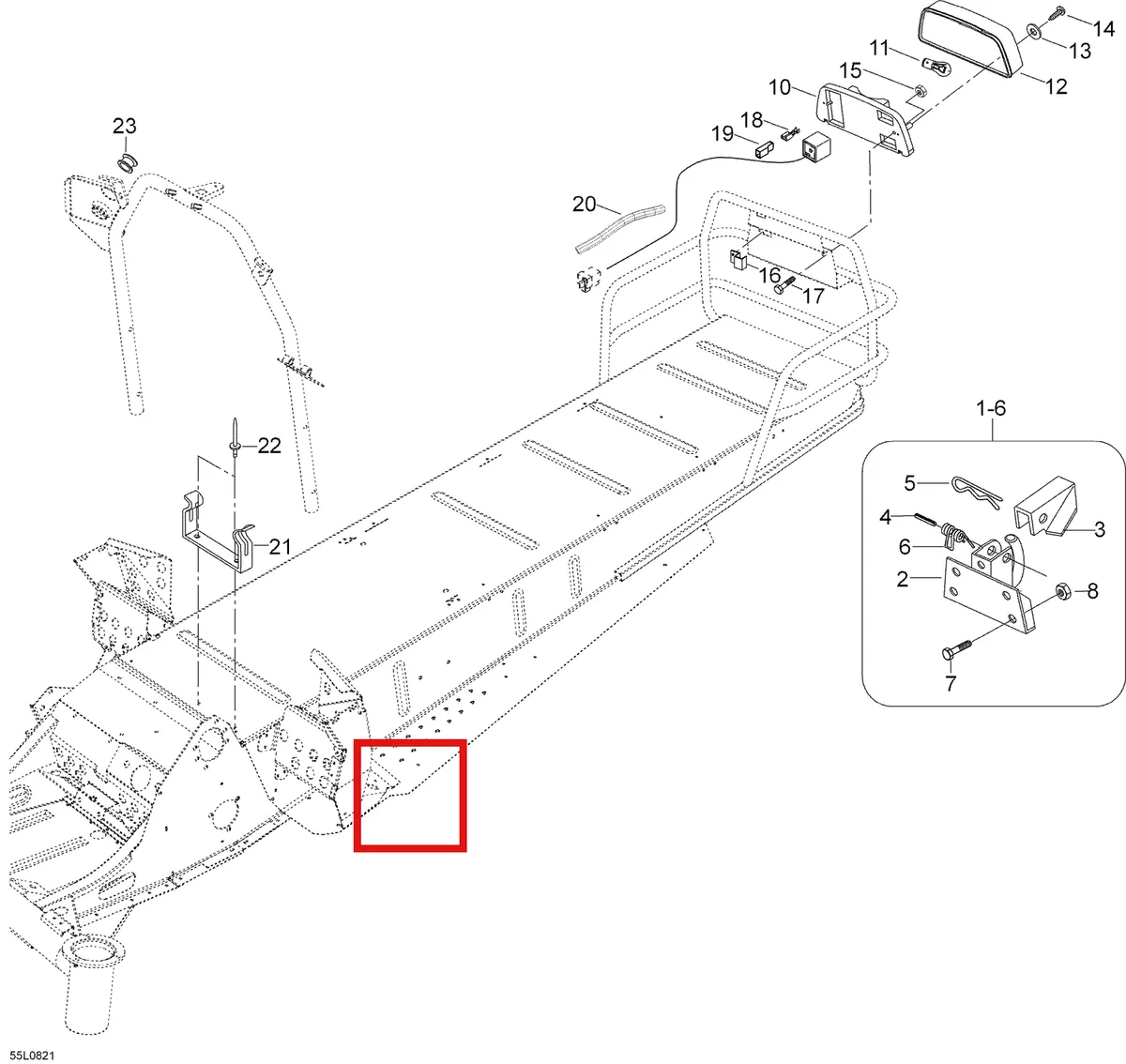 Деталь 5346204 (Зажим) на схеме узла 09- Frame And Components