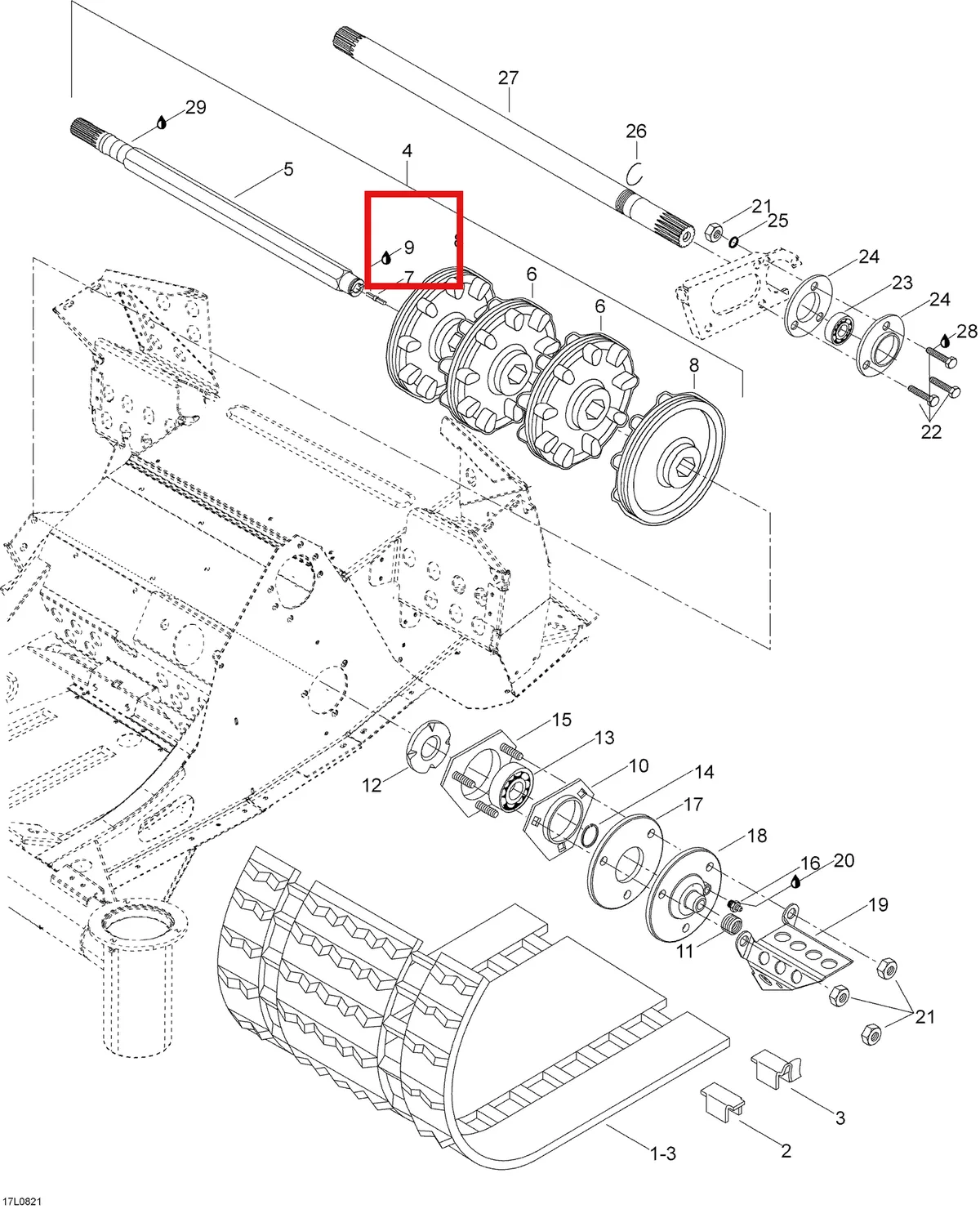 Деталь 5346304 (хомут) на схеме узла 05- Drive Axle And Track